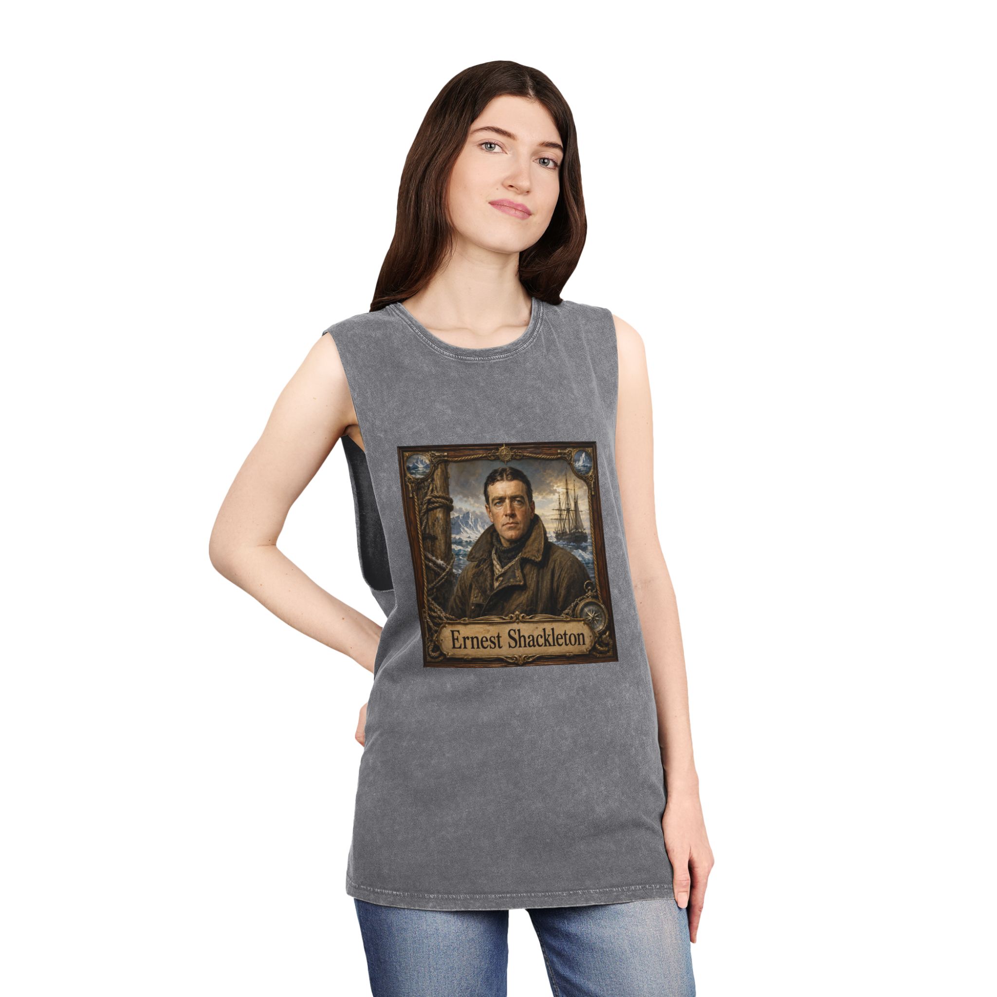 Ernest Shackleton Unisex Stonewash Tank Top - Image 12