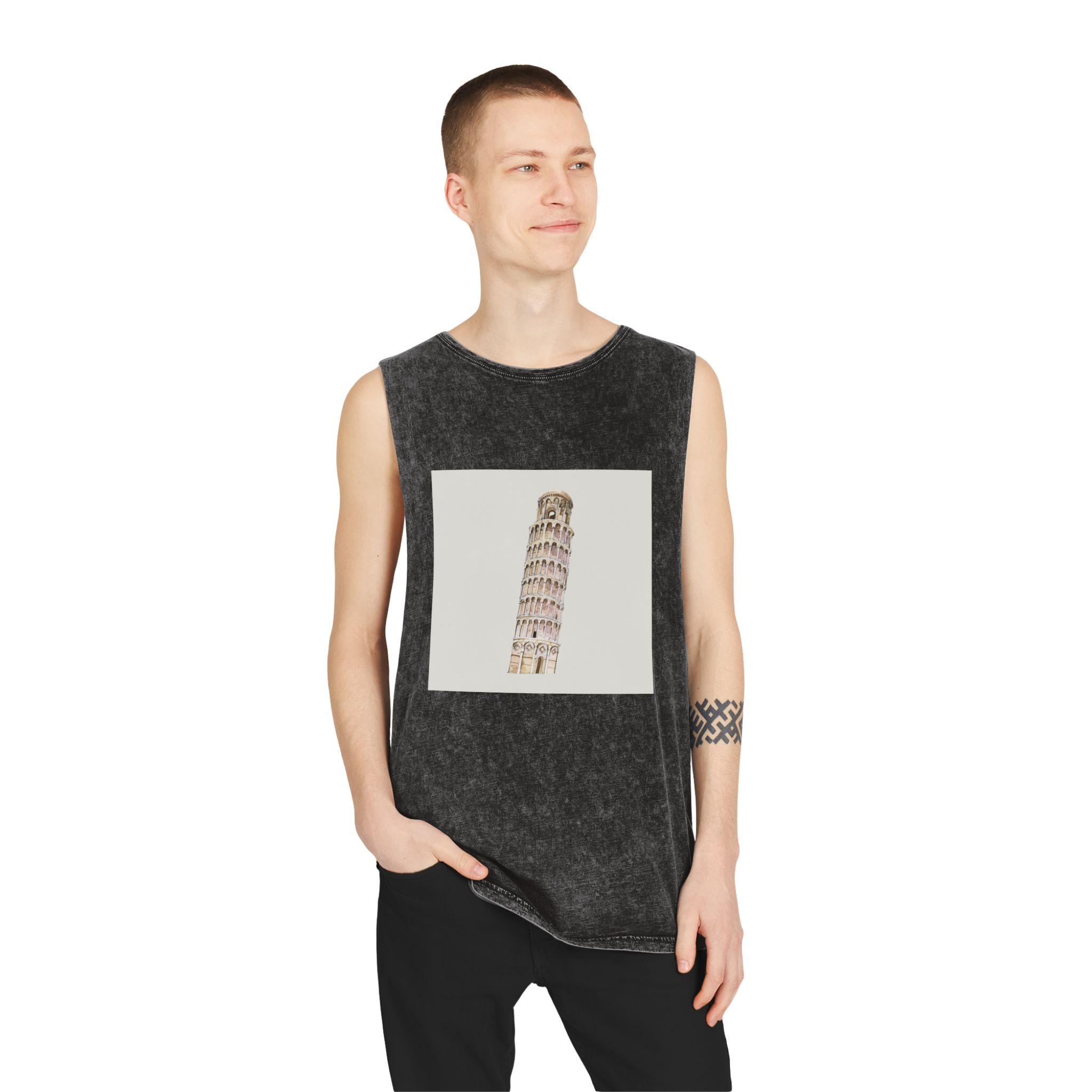Historical Design E34AA7 Unisex Stonewash Tank Top - Image 3