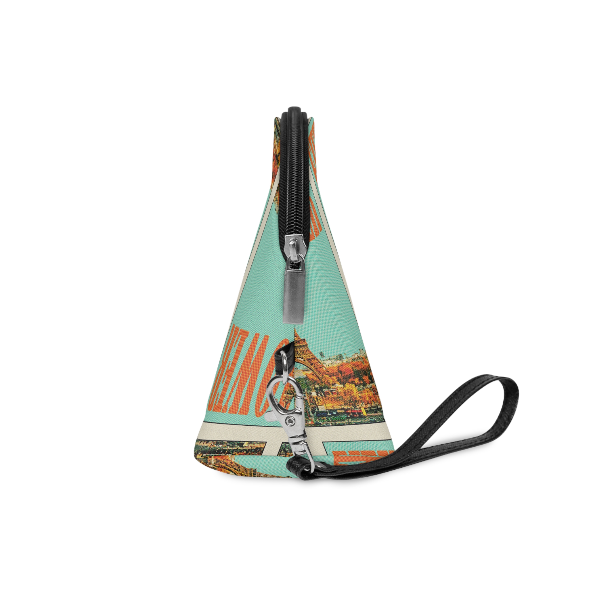 Eiffel Tower Retro Travel Poster (1) Makeup Bag - Image 3