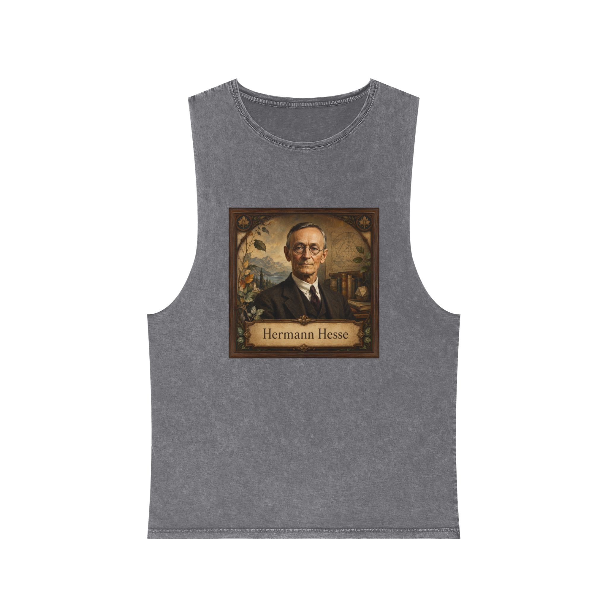 Hermann Hesse Unisex Stonewash Tank Top - Image 9