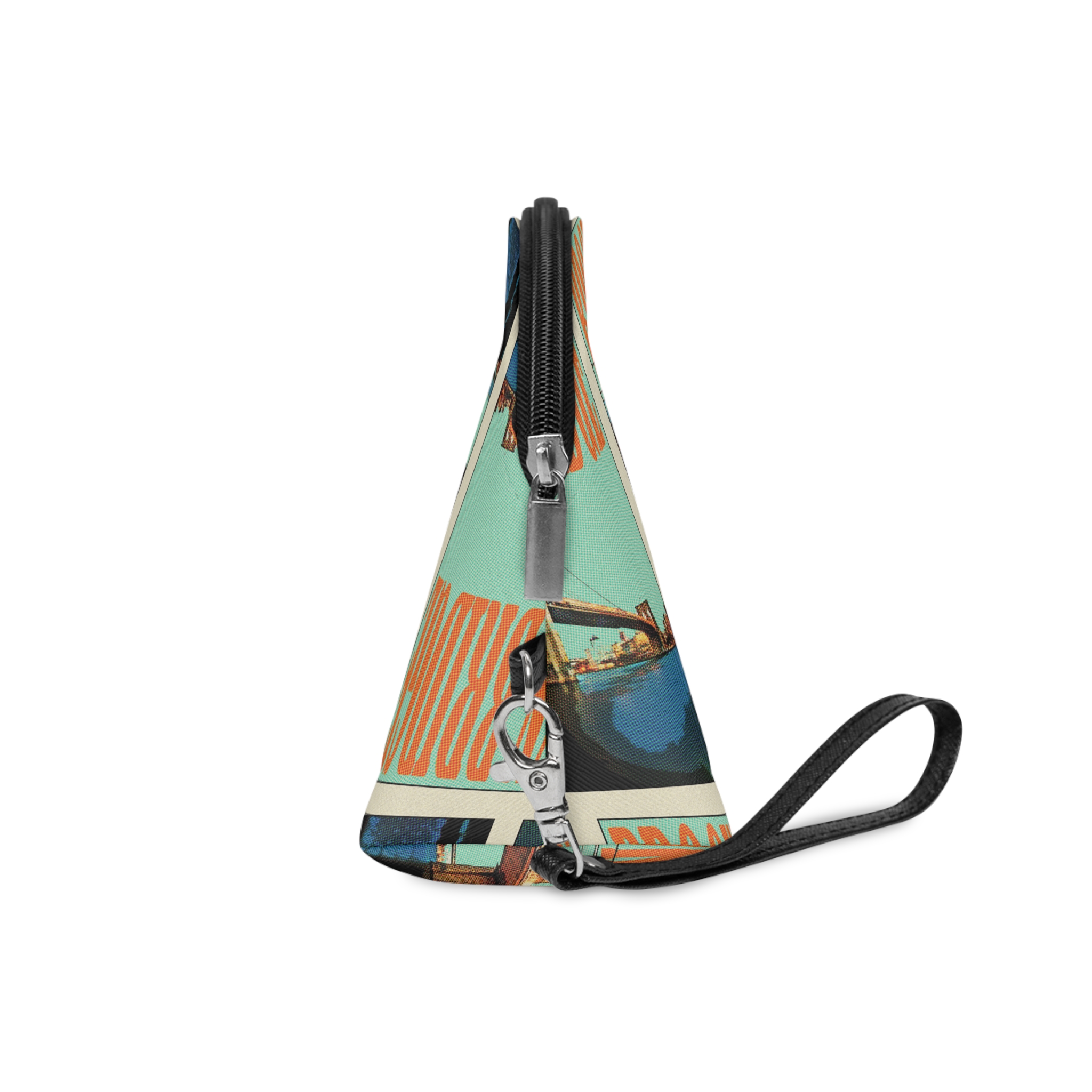 Brooklyn Bridge Retro Travel Poster Makeup Bag - Image 3