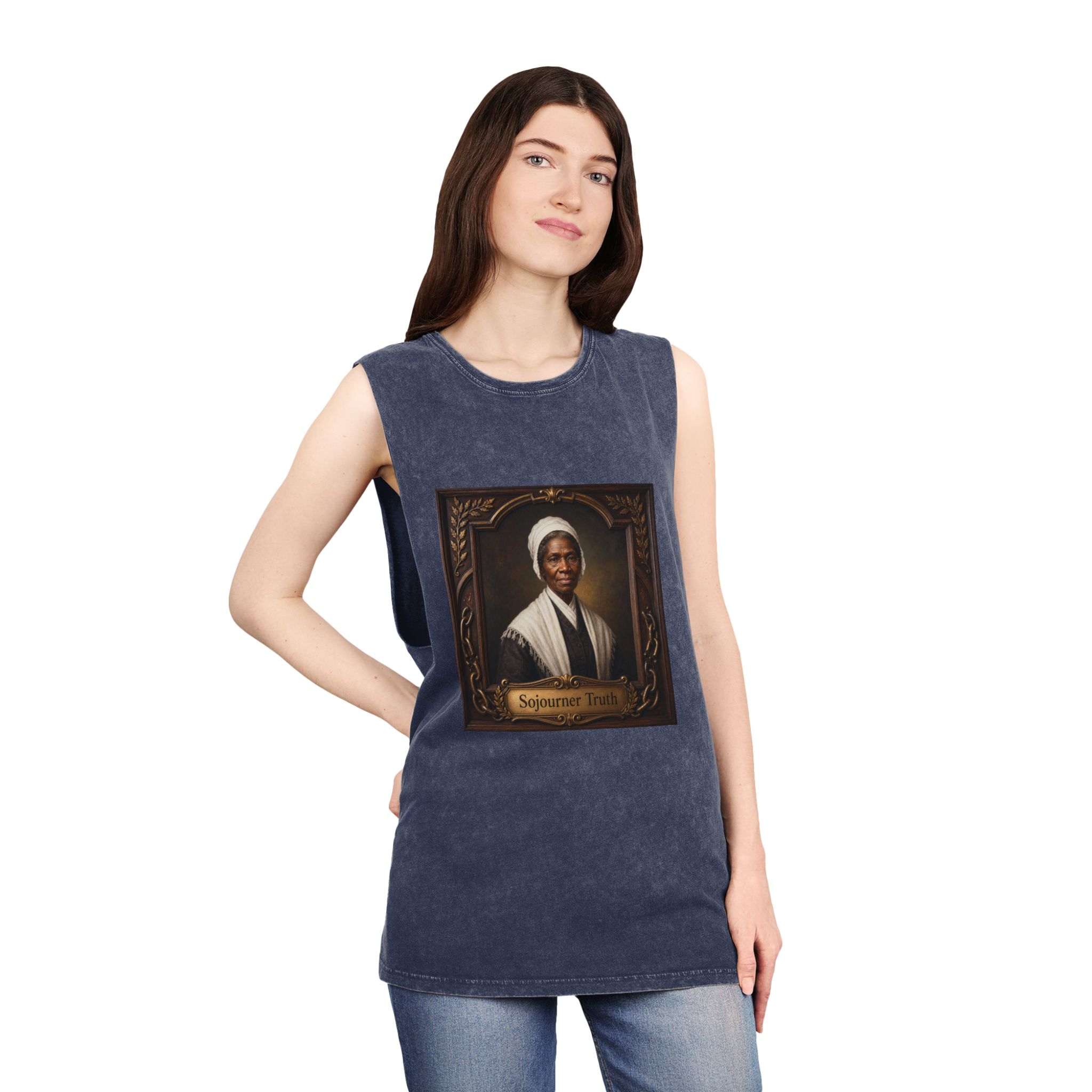 Sojourner Truth Unisex Stonewash Tank Top - Image 16
