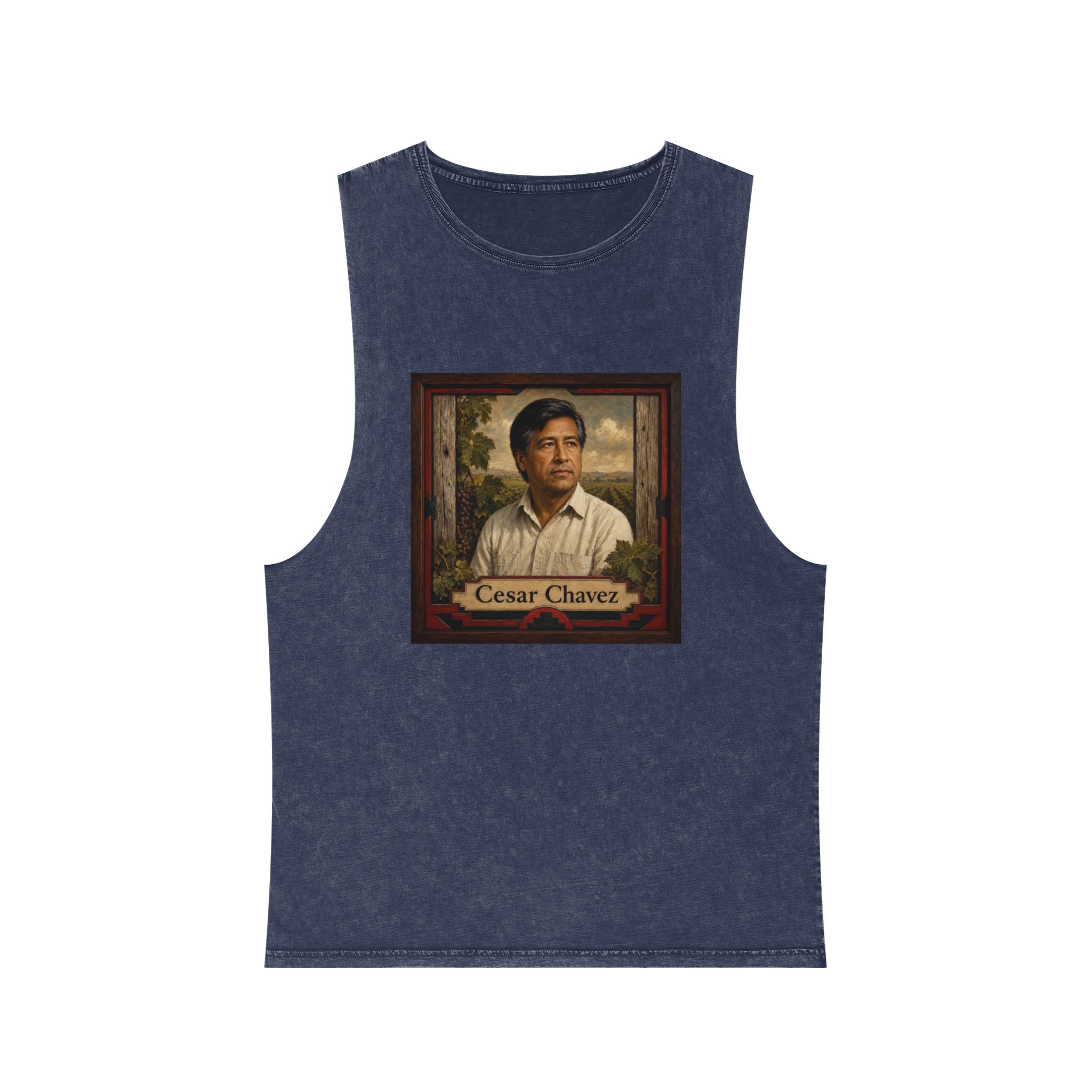 Cesar Chavez Unisex Stonewash Tank Top - Image 13