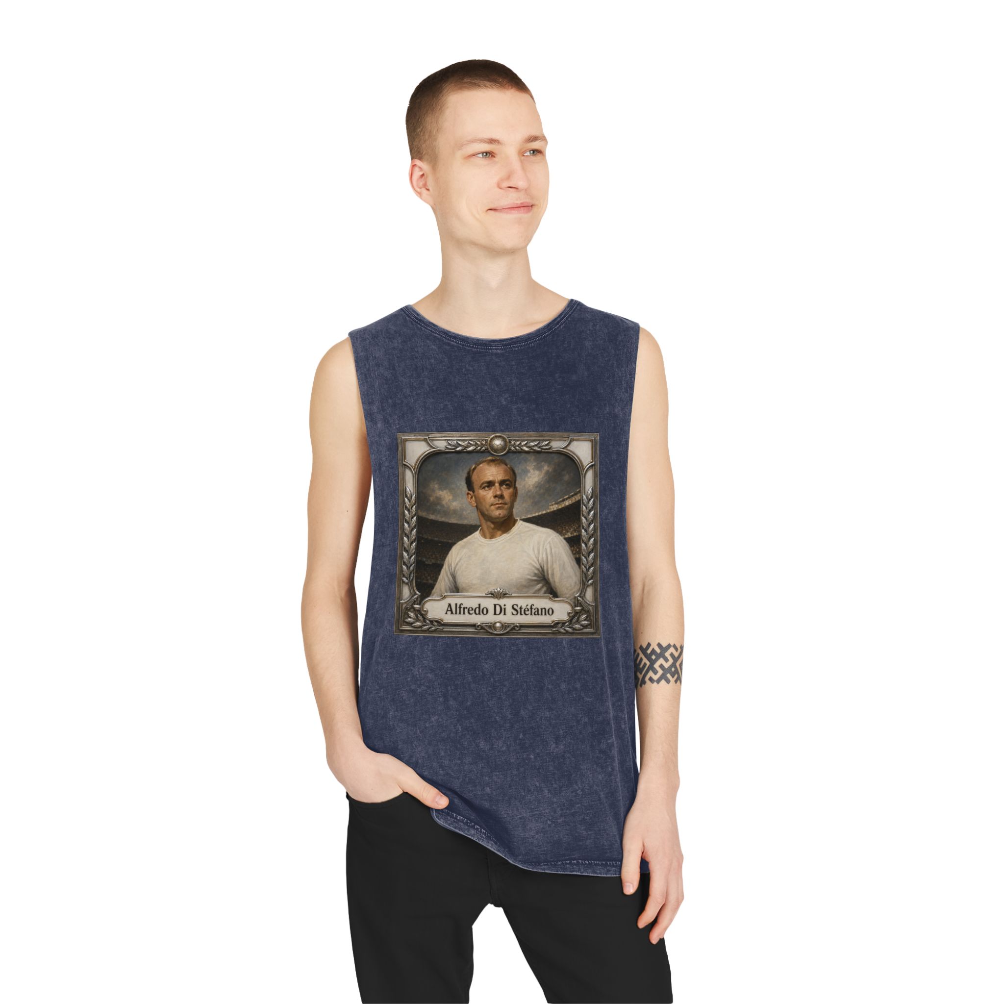 Alfredo Di Stefano Unisex Stonewash Tank Top - Image 15