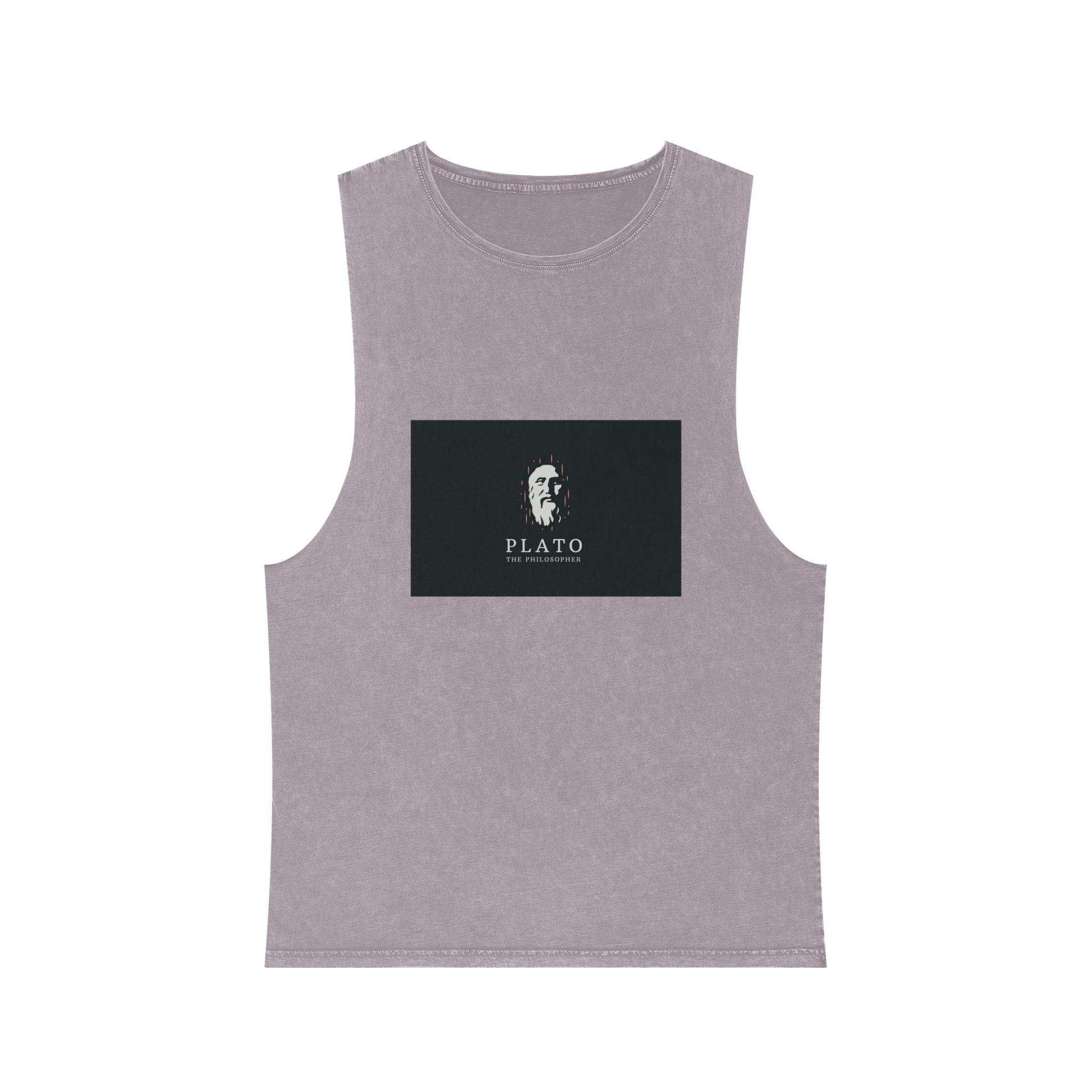 Ancient Greek Plato Philosopher Head Logo Icon Design Template Flat Vector Unisex Stonewash Tank Top - Image 17