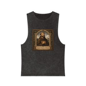 Saint Francis of Assisi Unisex Stonewash Tank Top