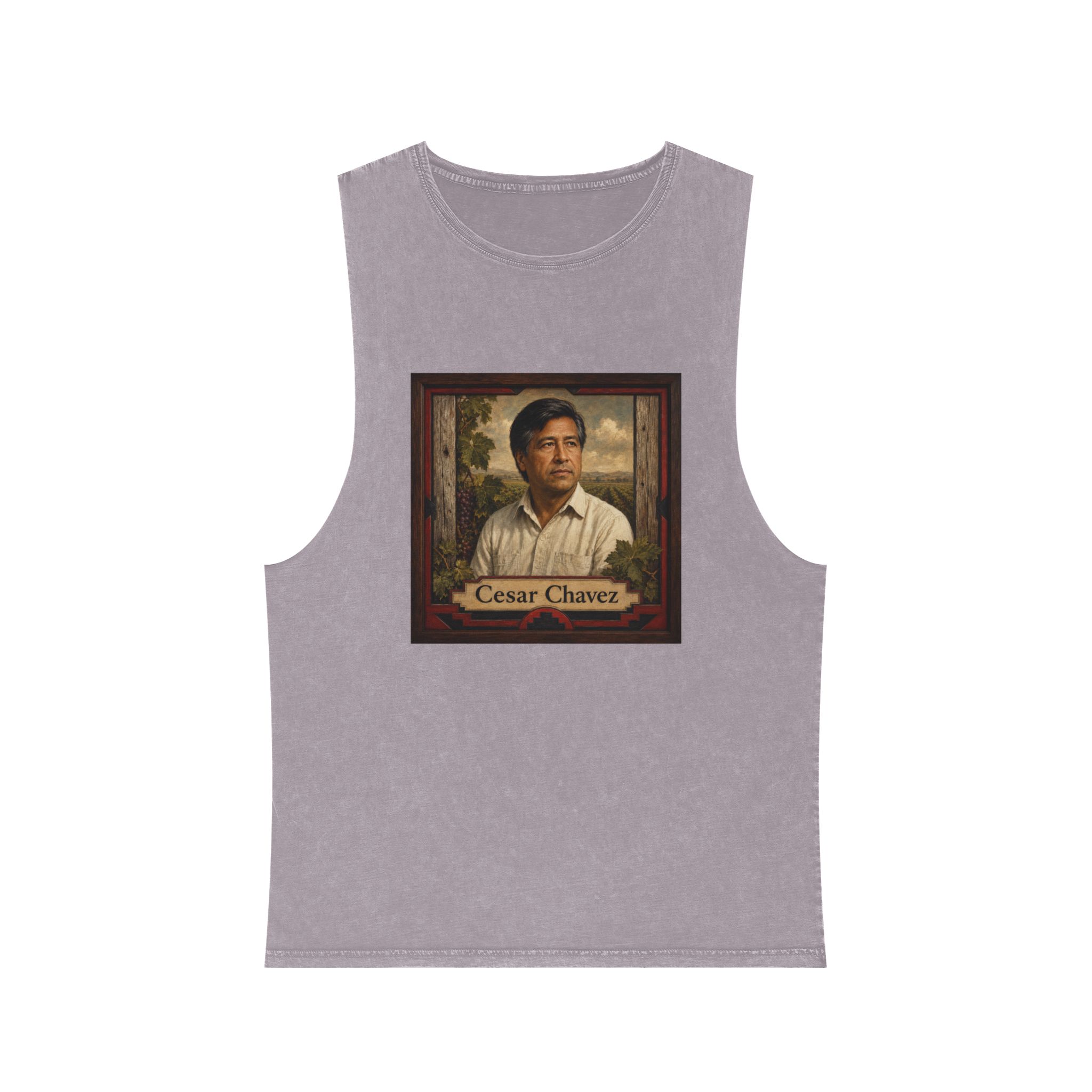 Cesar Chavez Unisex Stonewash Tank Top - Image 17