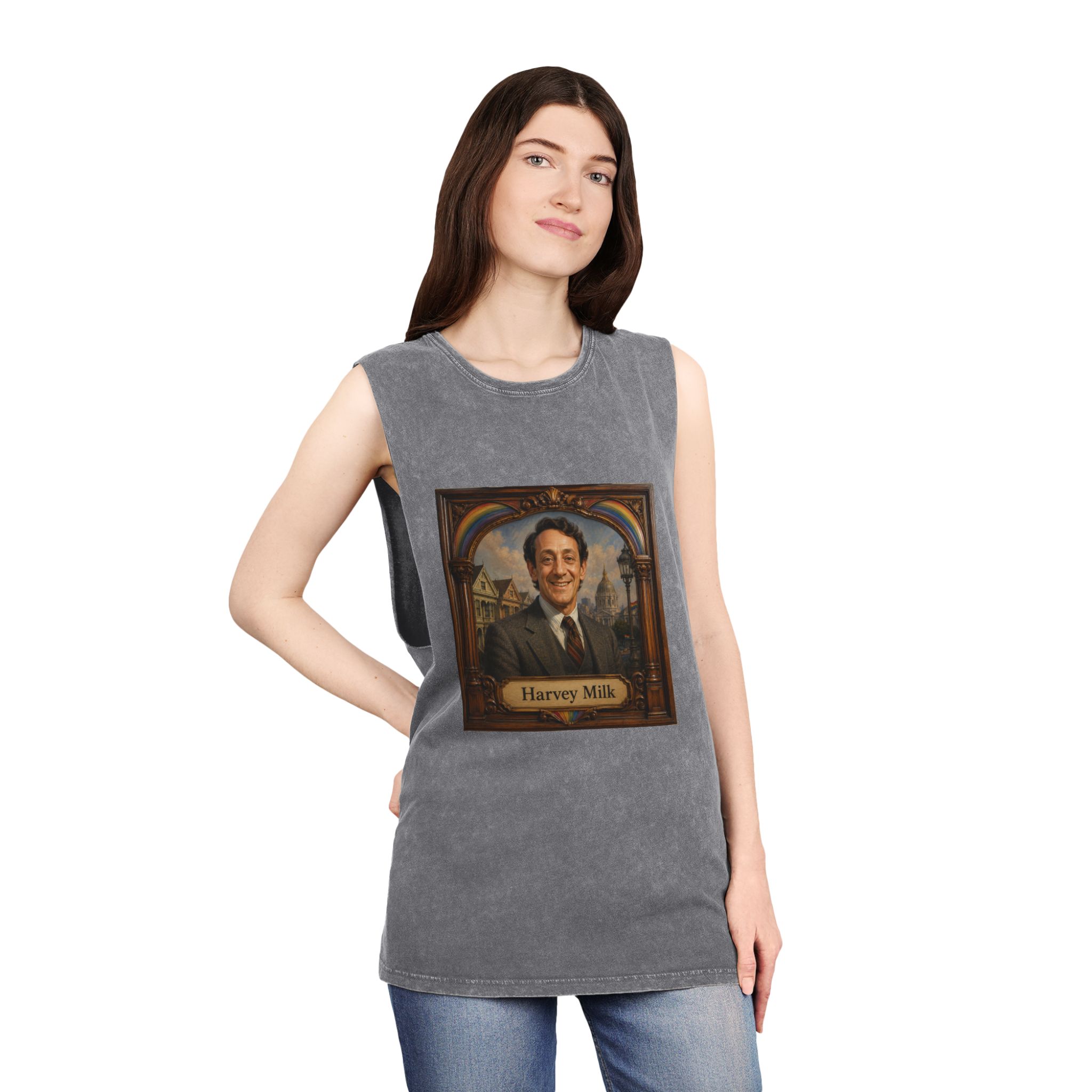 Harvey Milk Unisex Stonewash Tank Top - Image 12