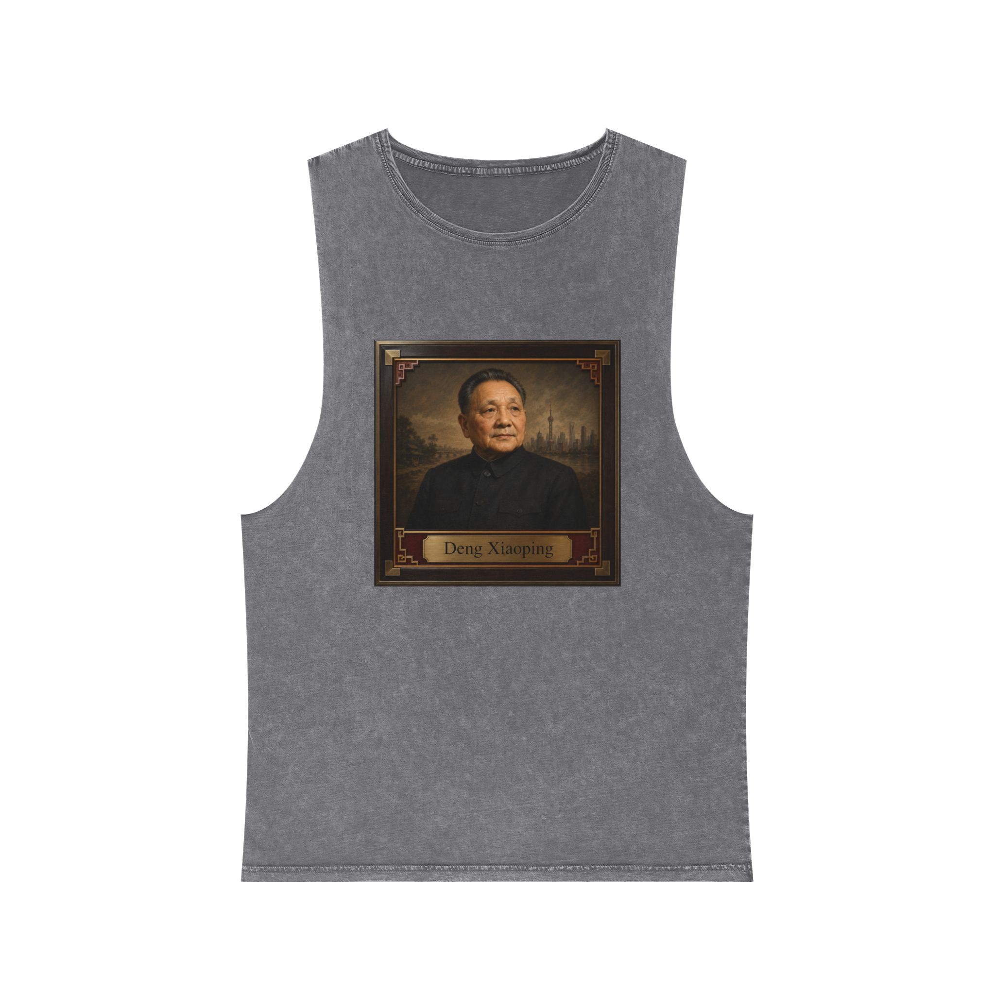 Deng Xiaoping Unisex Stonewash Tank Top - Image 9