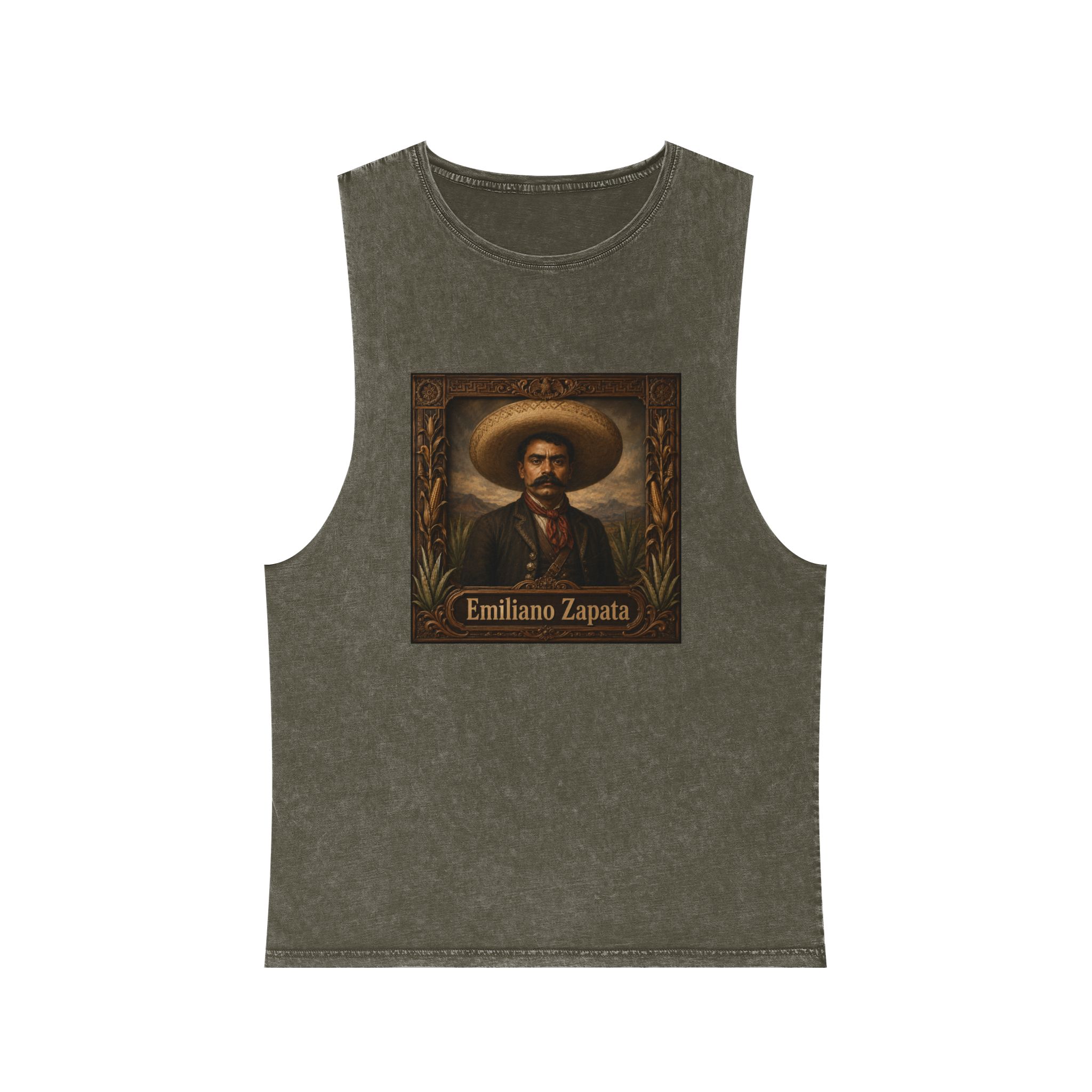 Emiliano Zapata Unisex Stonewash Tank Top - Image 5