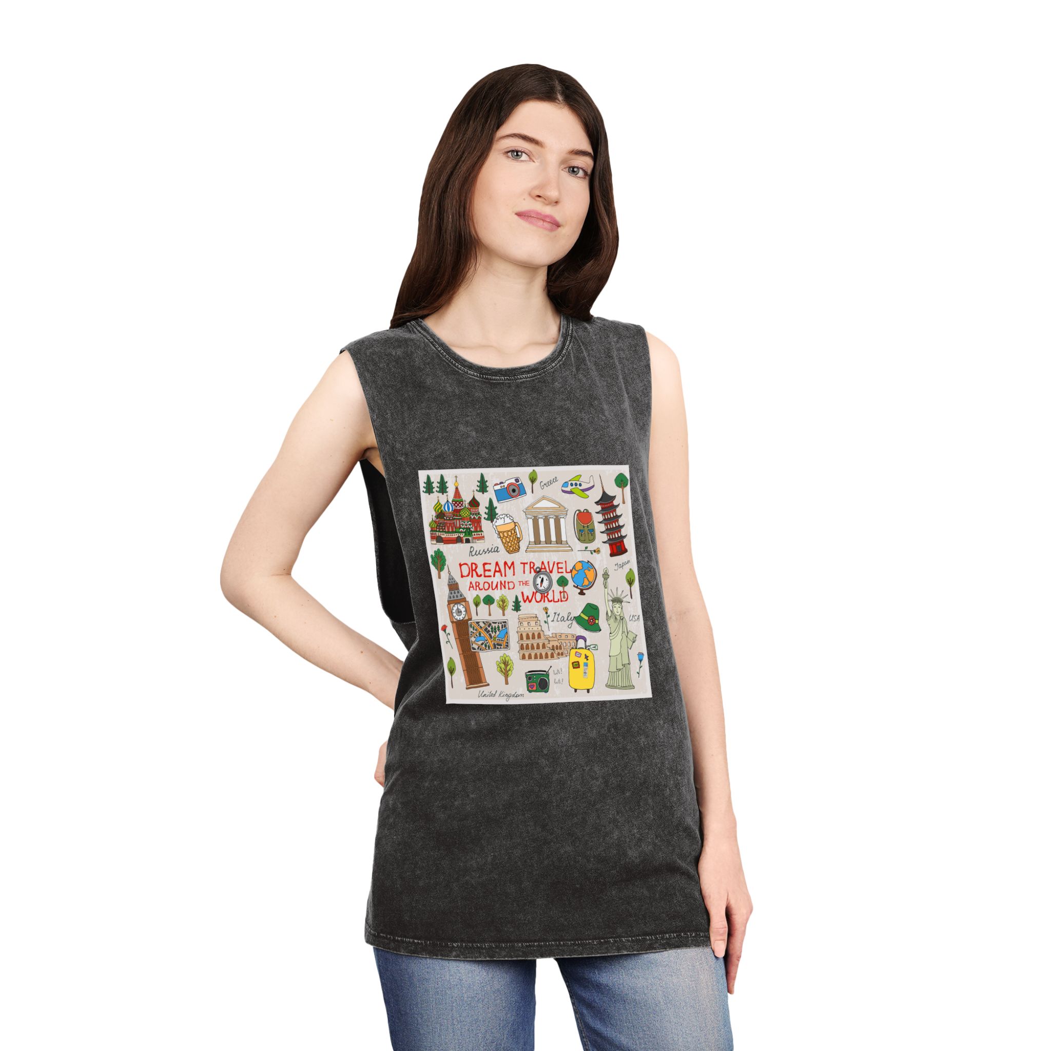 Historical Design AC647D Unisex Stonewash Tank Top - Image 4