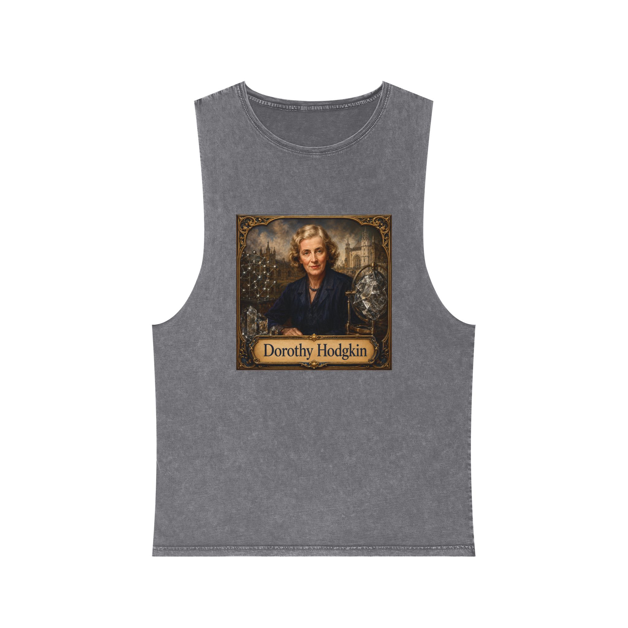 Dorothy Hodgkin Unisex Stonewash Tank Top - Image 9