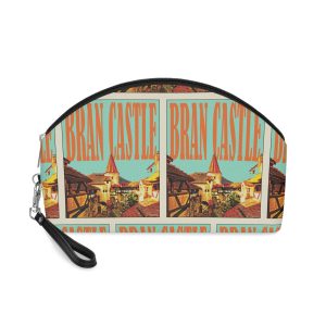 Bran Castle Retro Travel Poster (1) Makeup Bag