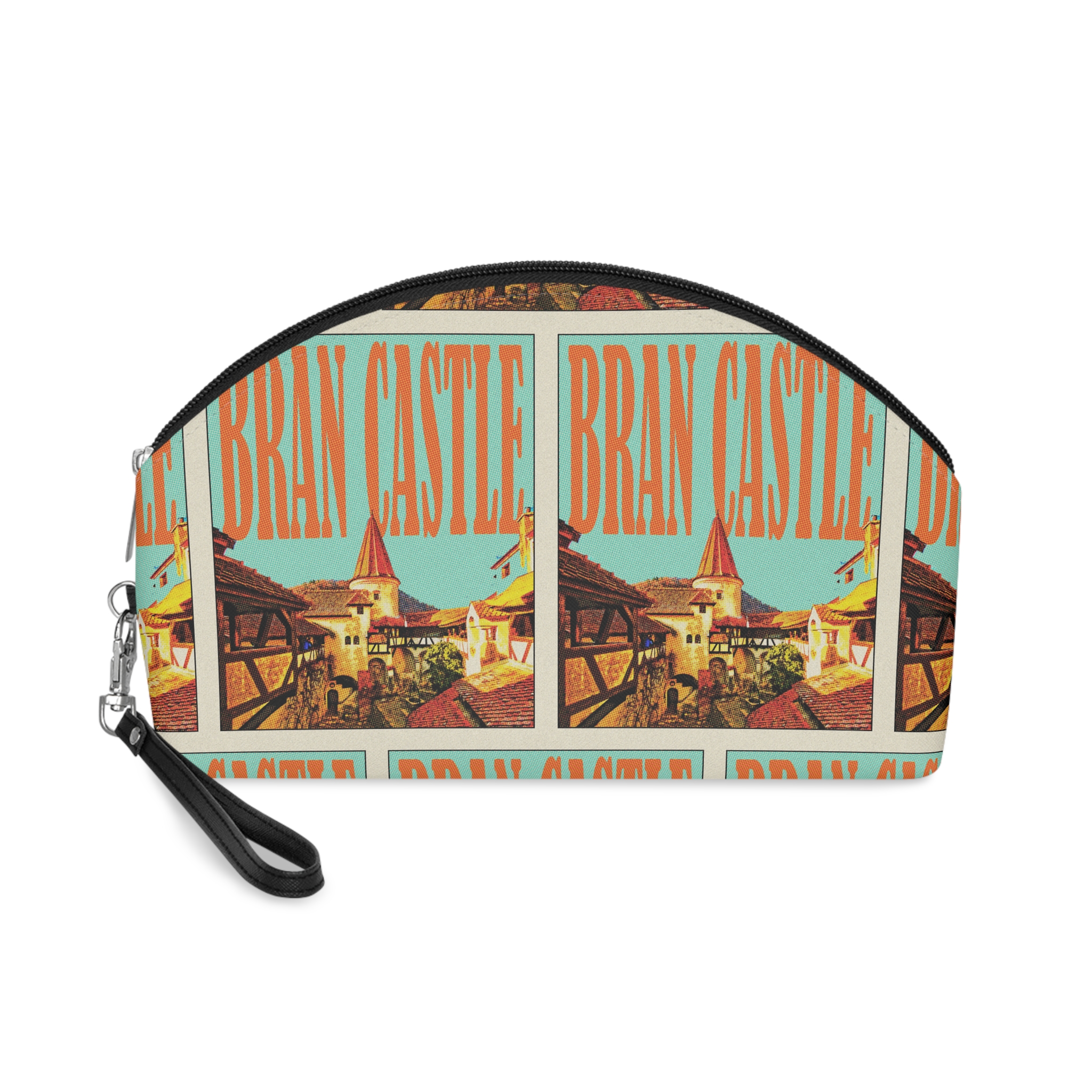 Bran Castle Retro Travel Poster (1) Makeup Bag