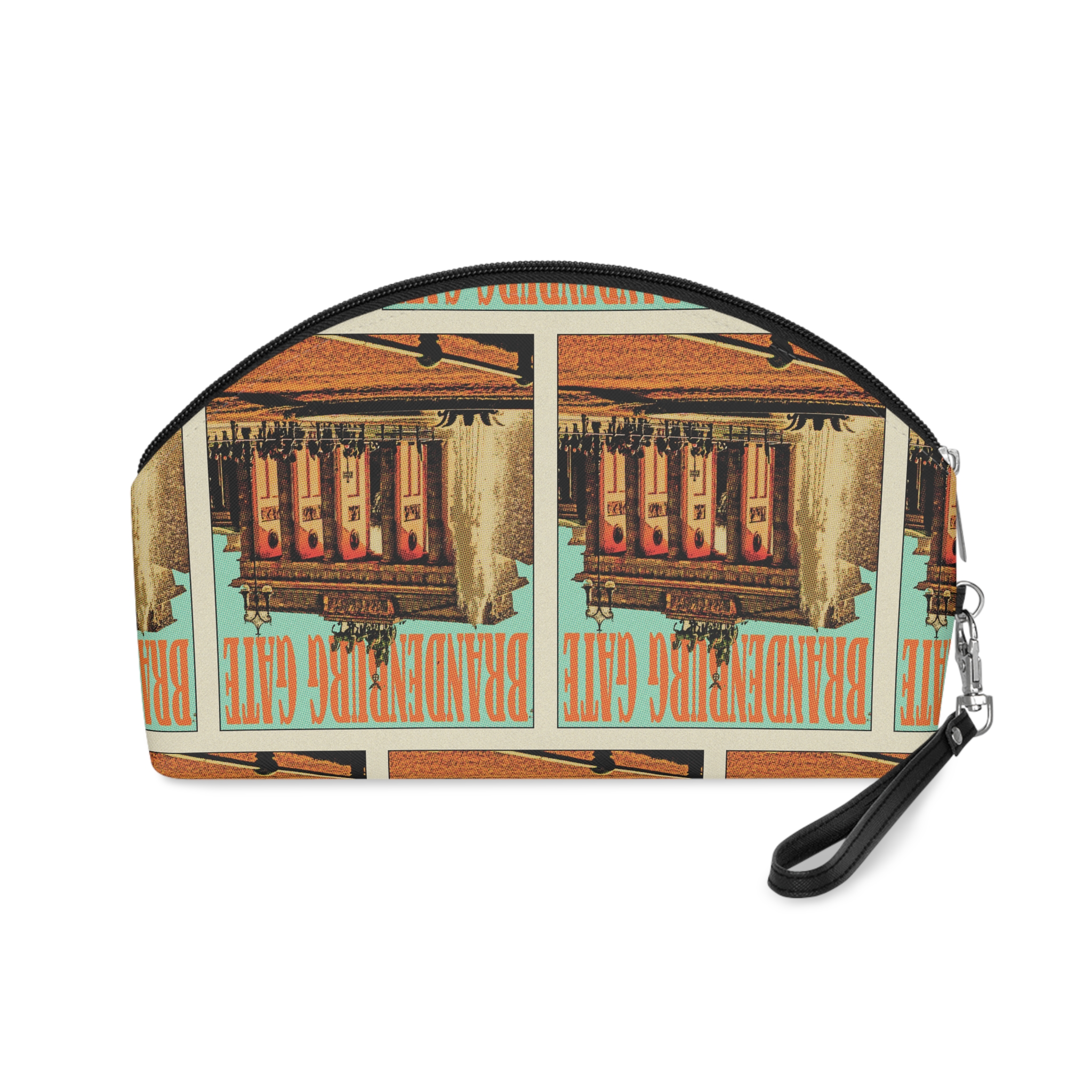 Brandenburg Gate Retro Travel Poster Makeup Bag - Image 2
