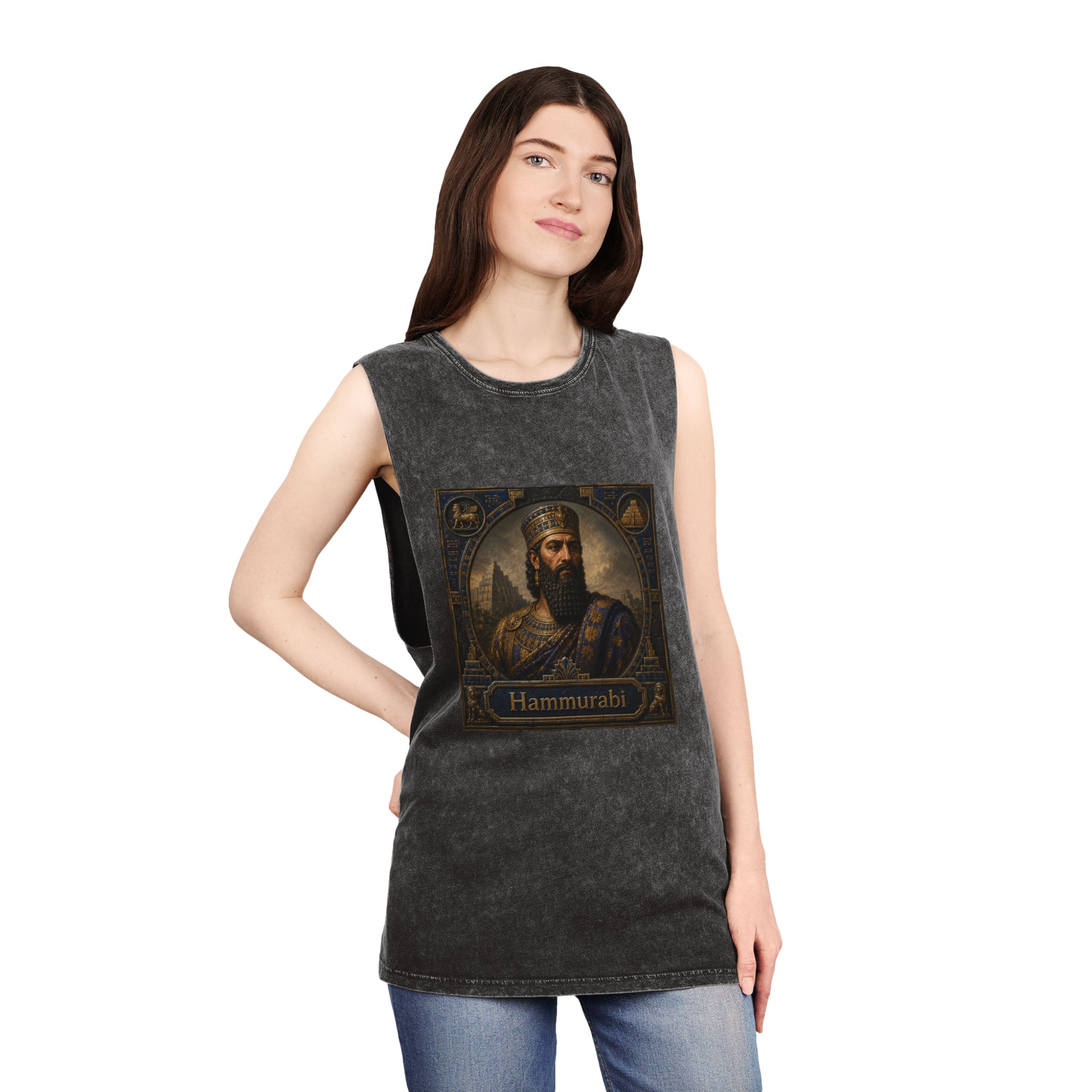 Hammurabi Unisex Stonewash Tank Top - Image 4