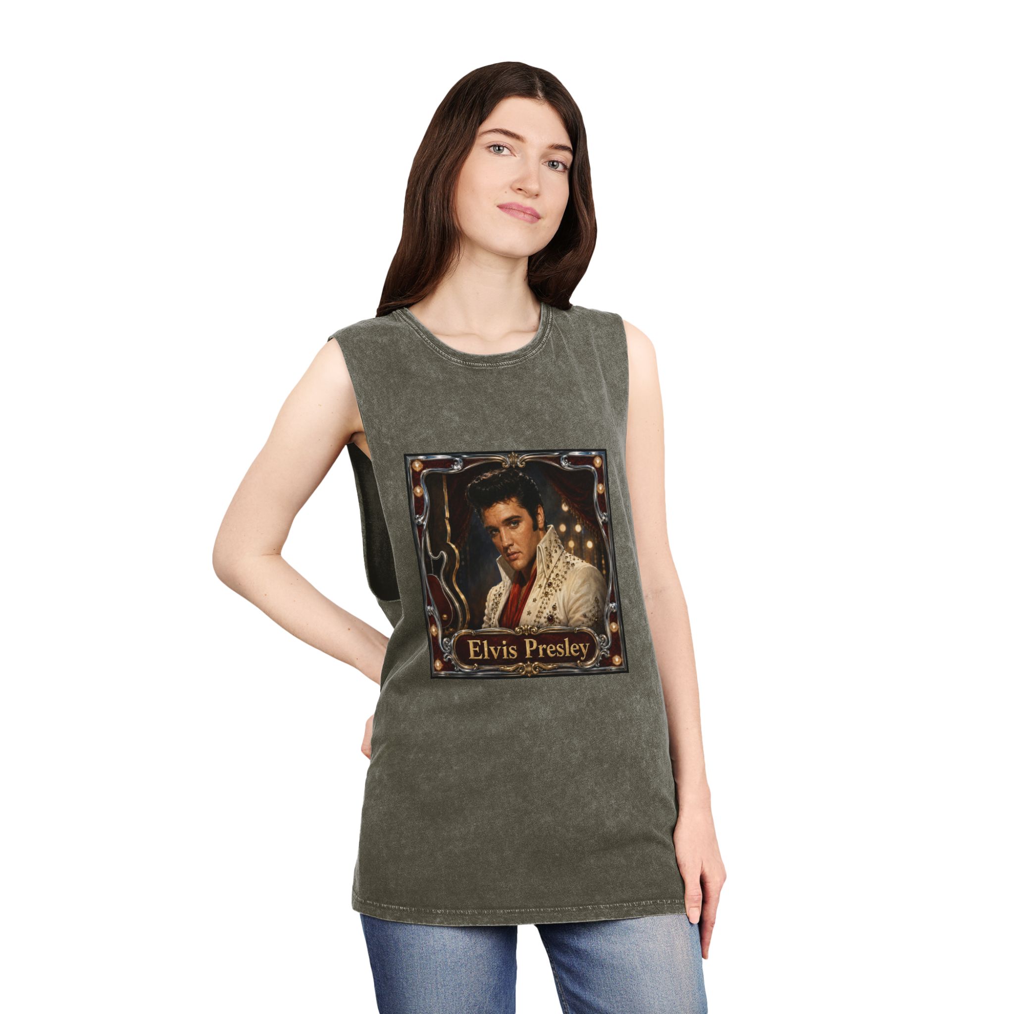 Elvis Presley Unisex Stonewash Tank Top - Image 8