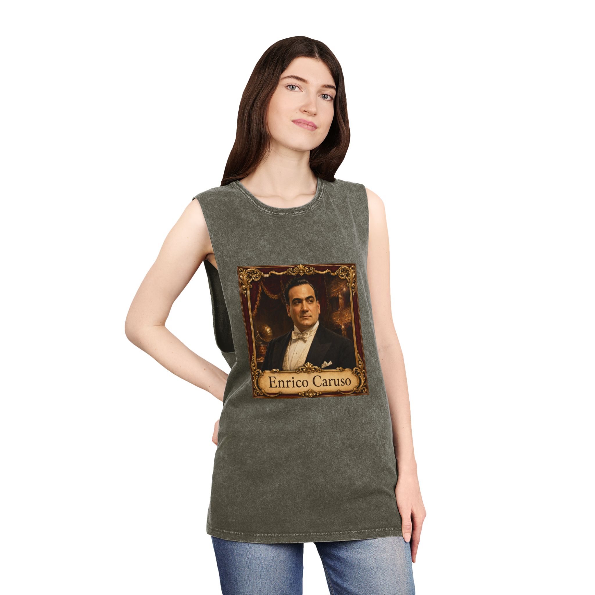 Enrico Caruso Unisex Stonewash Tank Top - Image 8