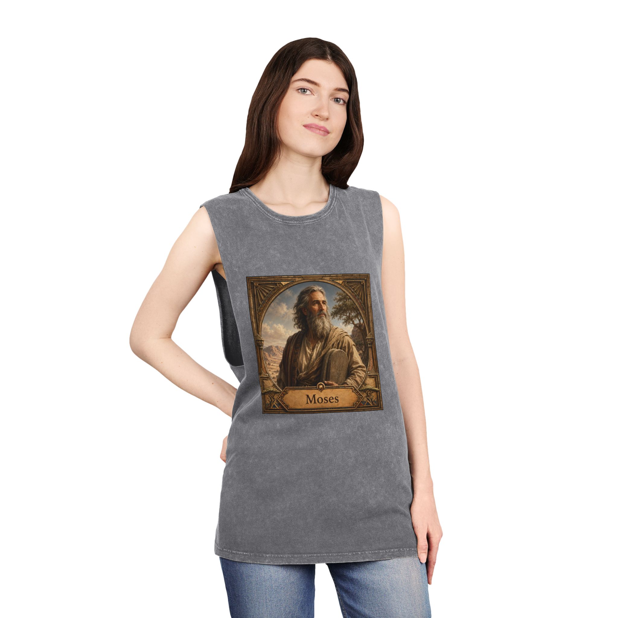 Moses Unisex Stonewash Tank Top - Image 12