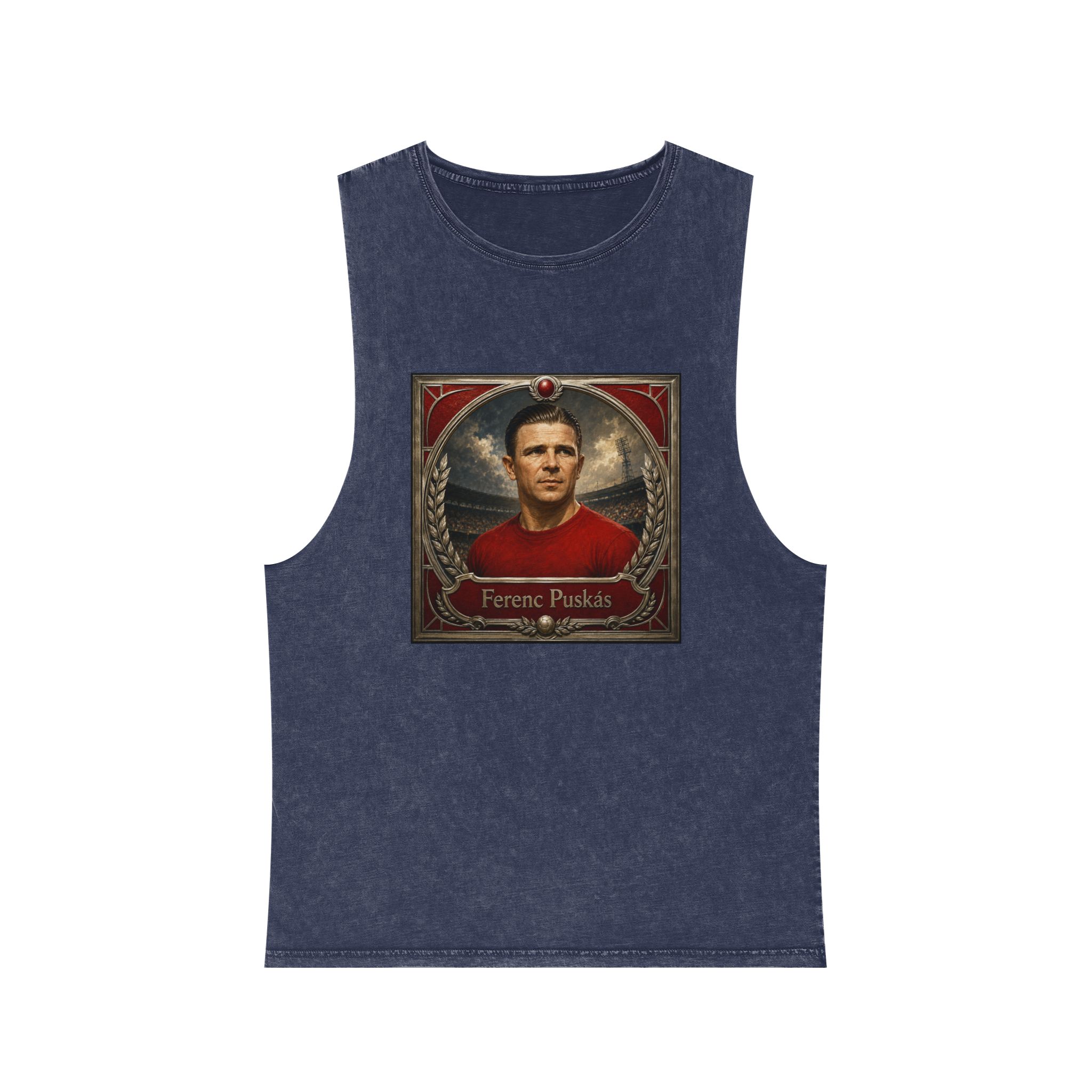 Ferenc Puskas Unisex Stonewash Tank Top - Image 13