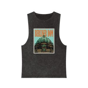 Berliner Dom Retro Travel Poster Unisex Stonewash Tank Top