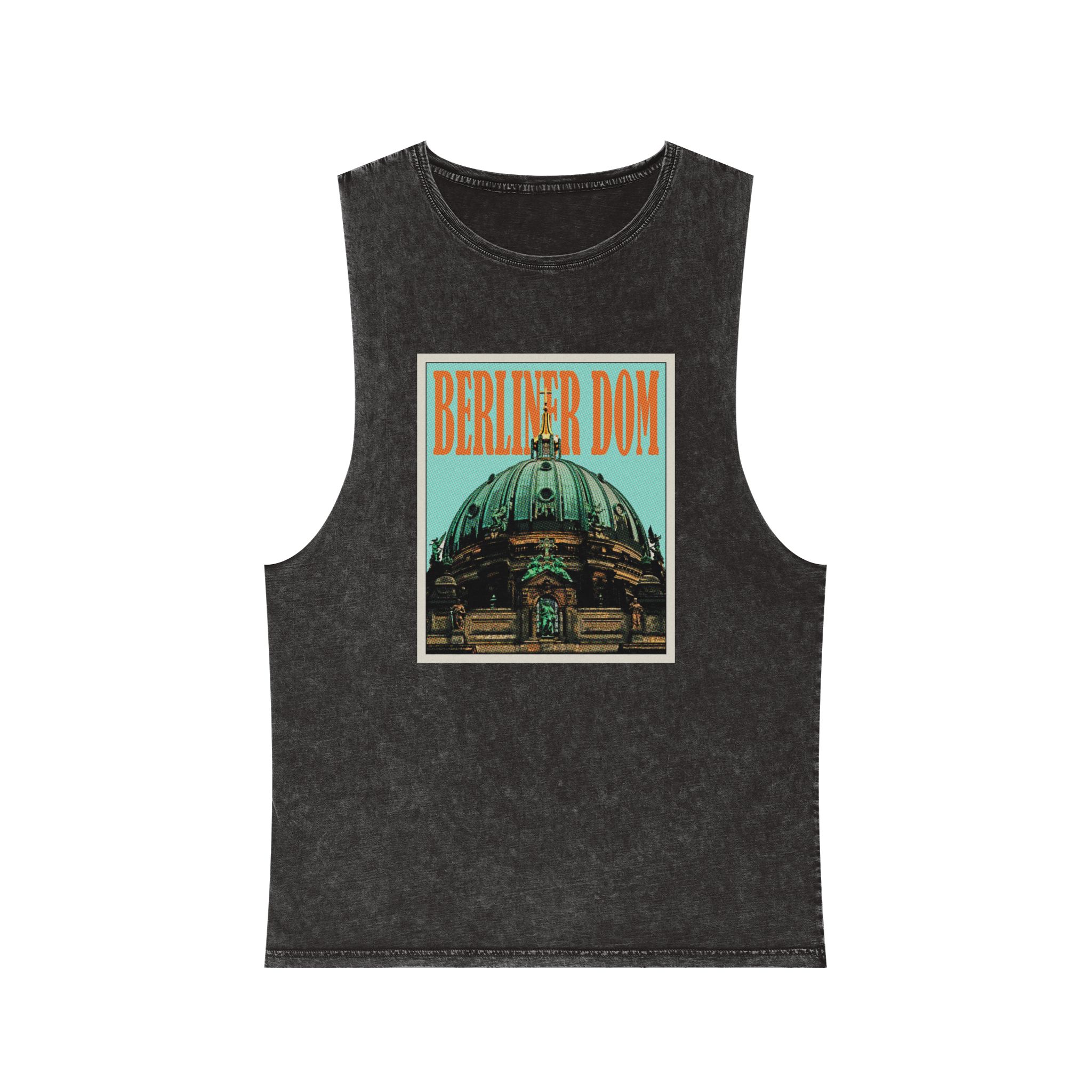 Berliner Dom Retro Travel Poster Unisex Stonewash Tank Top