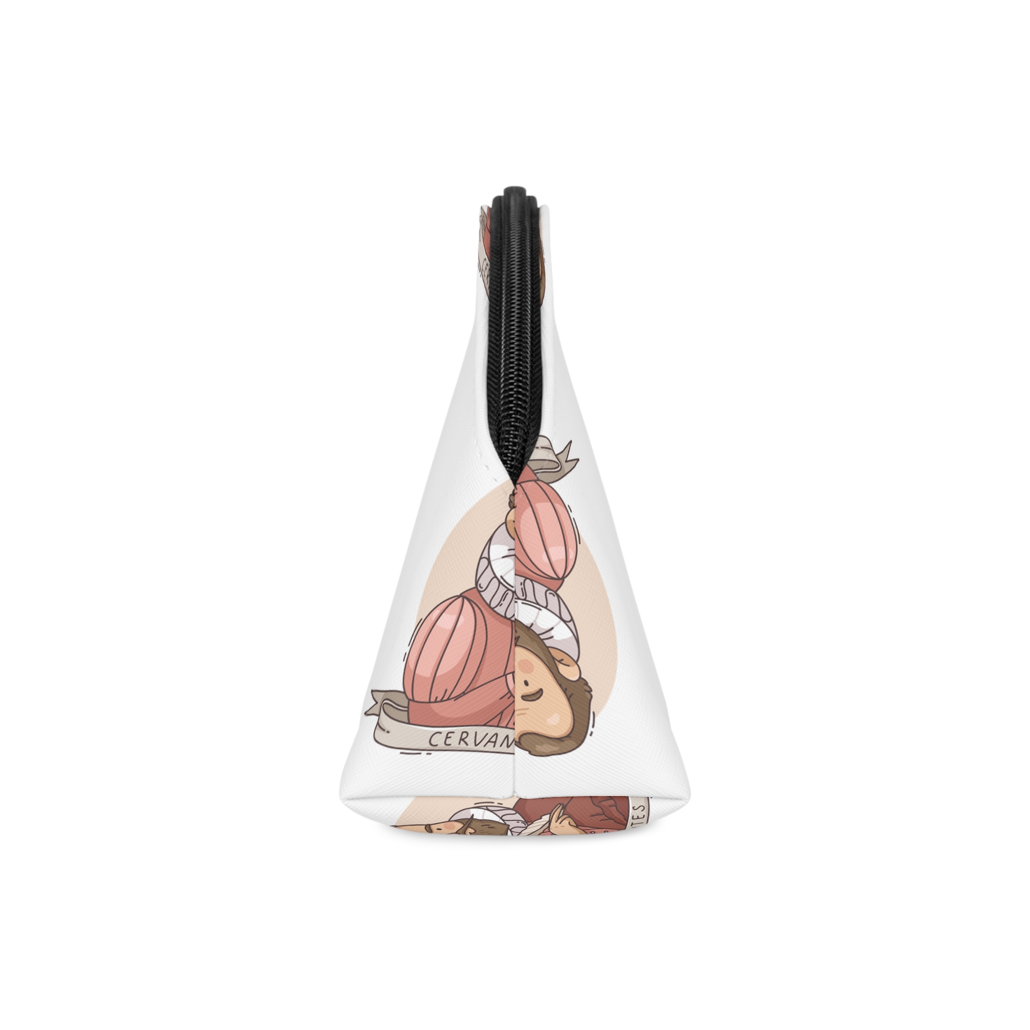 Hand Drawn Miguel de Cervantes Illustration Makeup Bag - Image 4