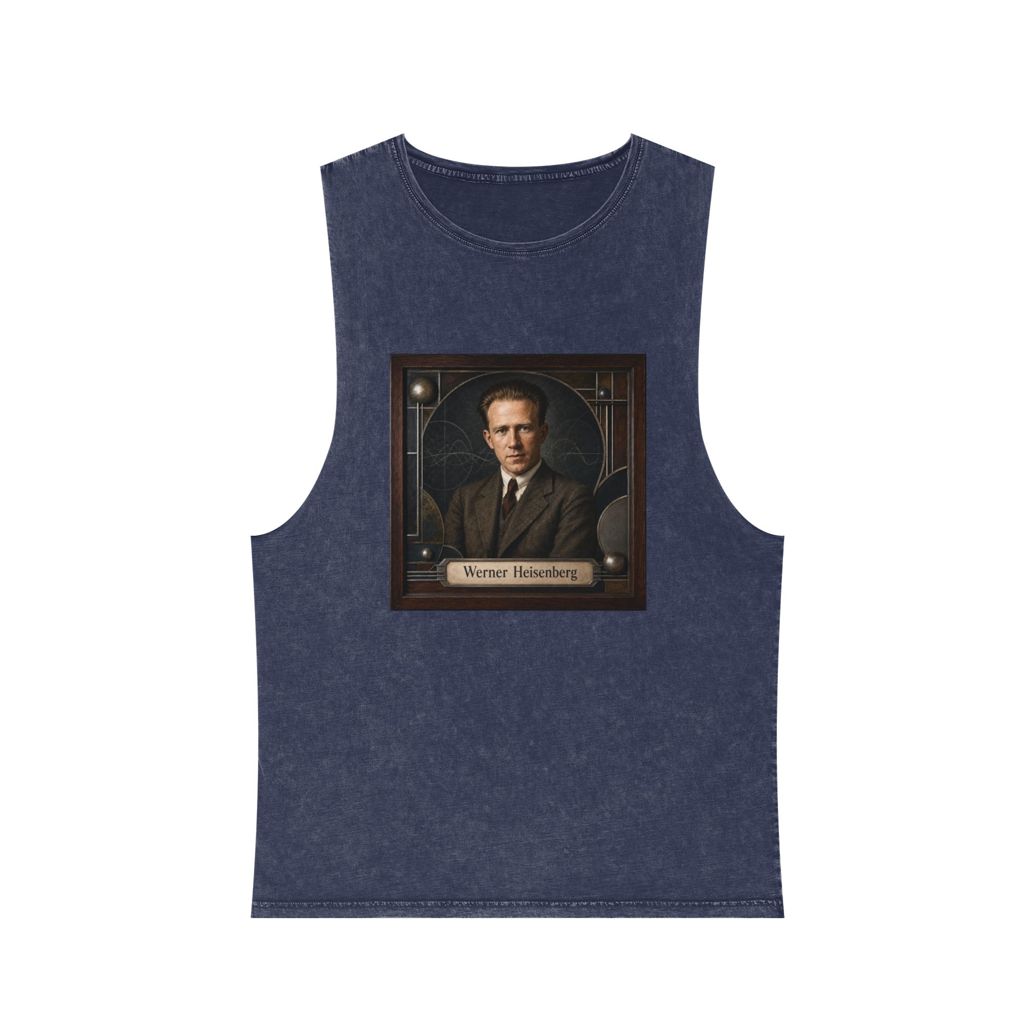 Werner Heisenberg Unisex Stonewash Tank Top - Image 13