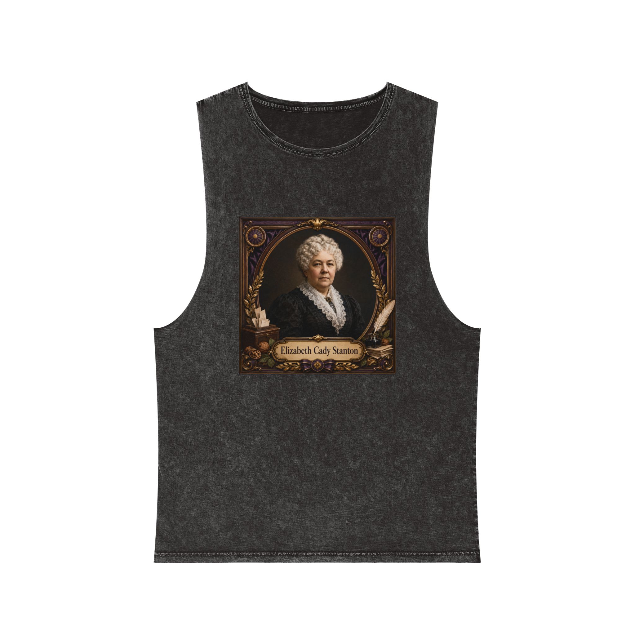 Elizabeth Cady Stanton Unisex Stonewash Tank Top