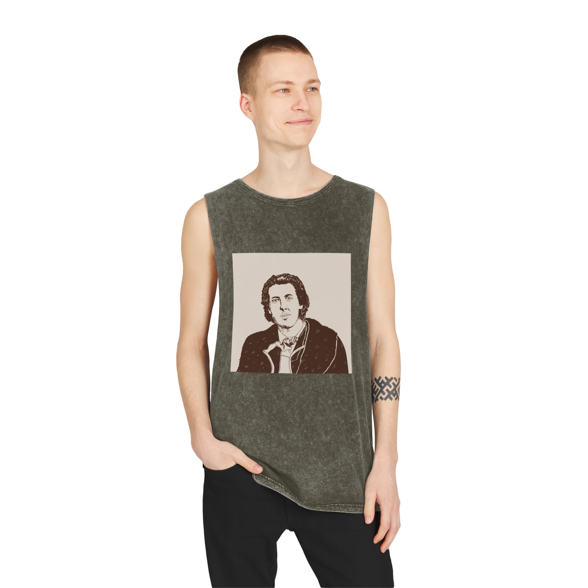 Historical Design 3EDFE4 Unisex Stonewash Tank Top - Image 7