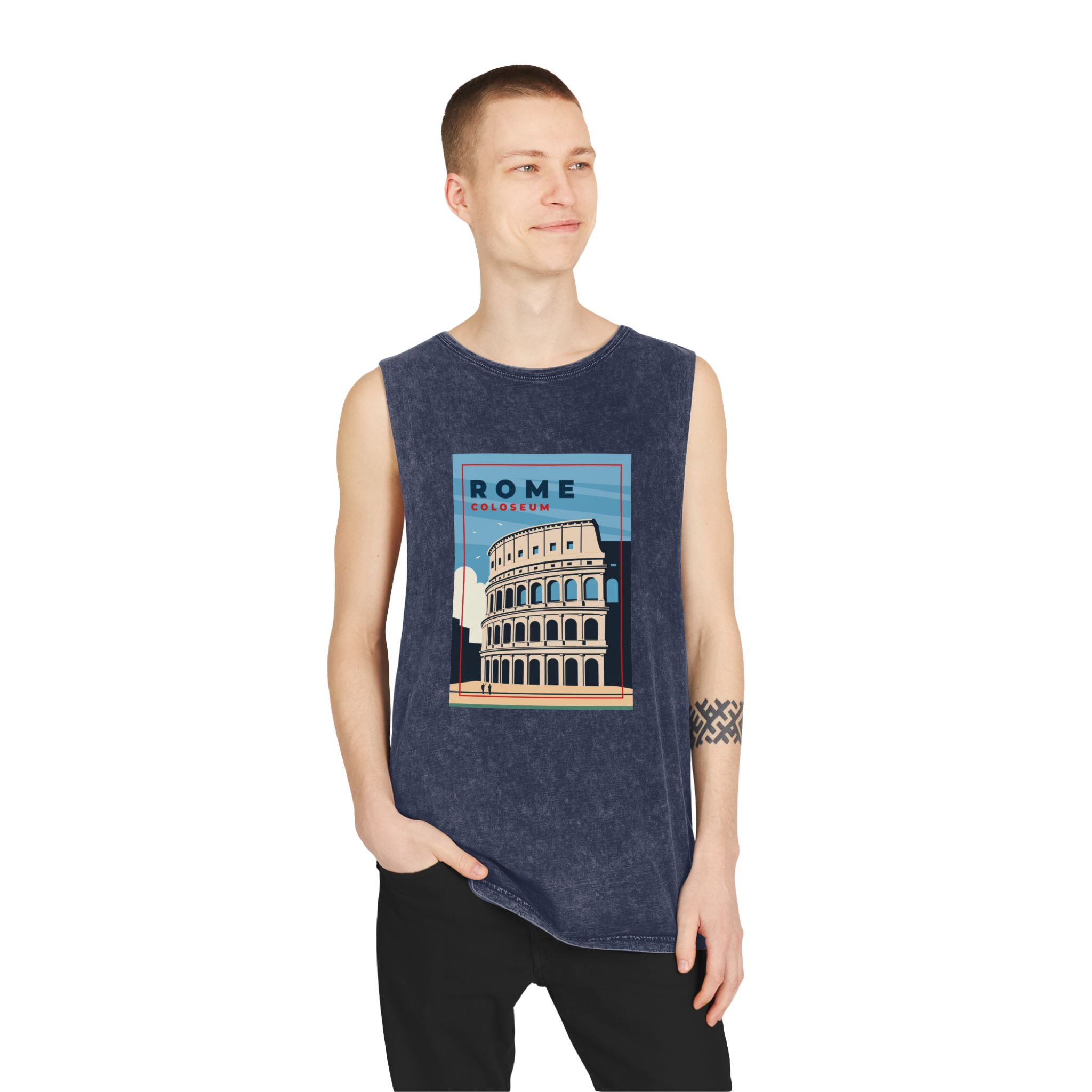 Historical Design E022AB Unisex Stonewash Tank Top - Image 15