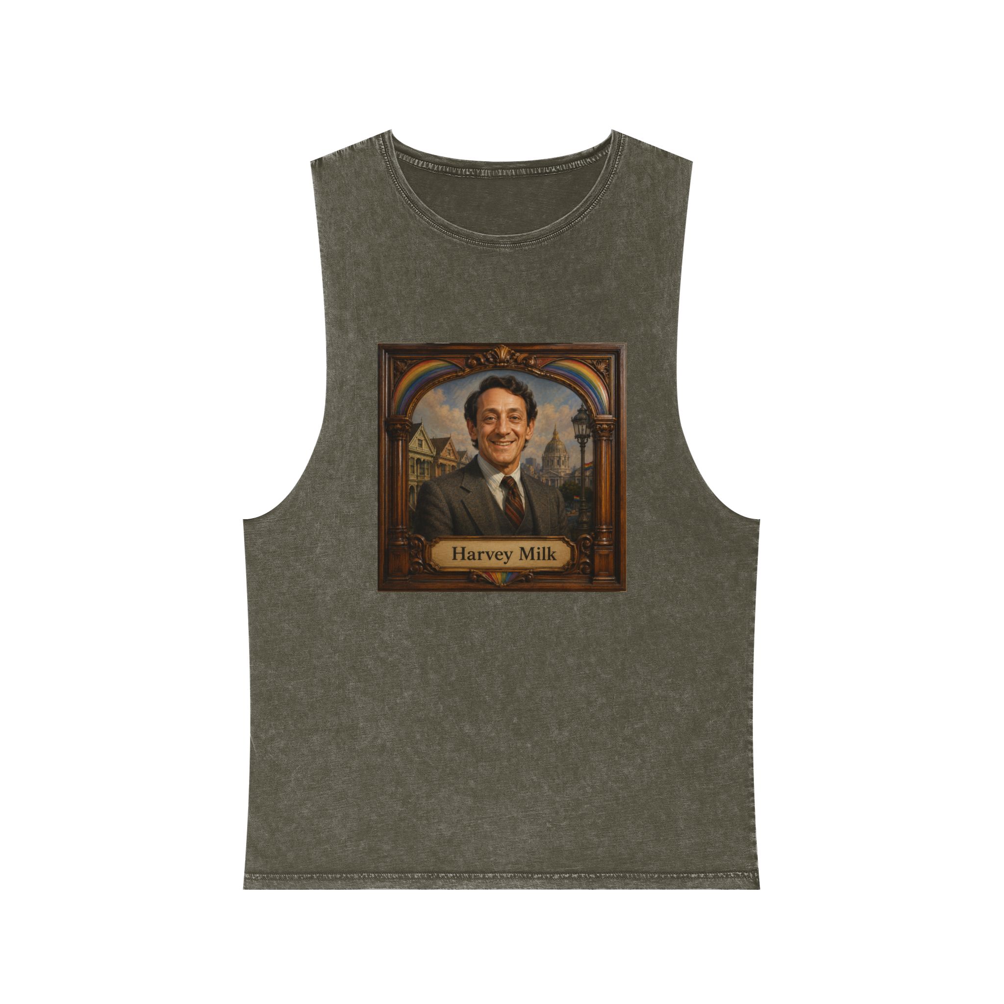 Harvey Milk Unisex Stonewash Tank Top - Image 5