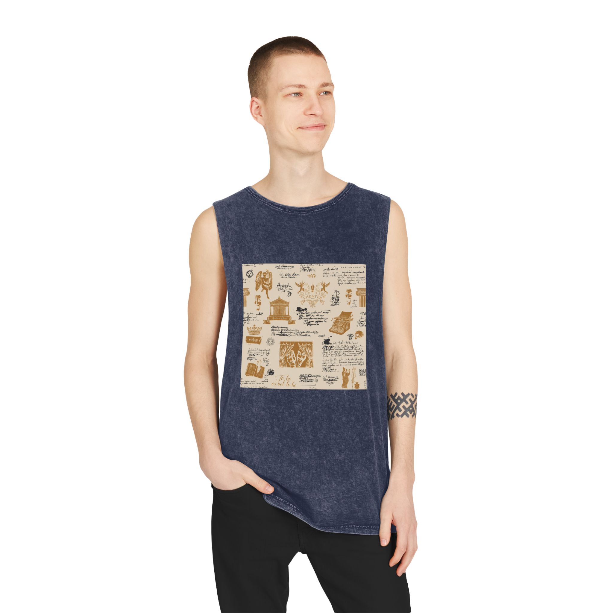 Theater Background 004 Unisex Stonewash Tank Top - Image 15