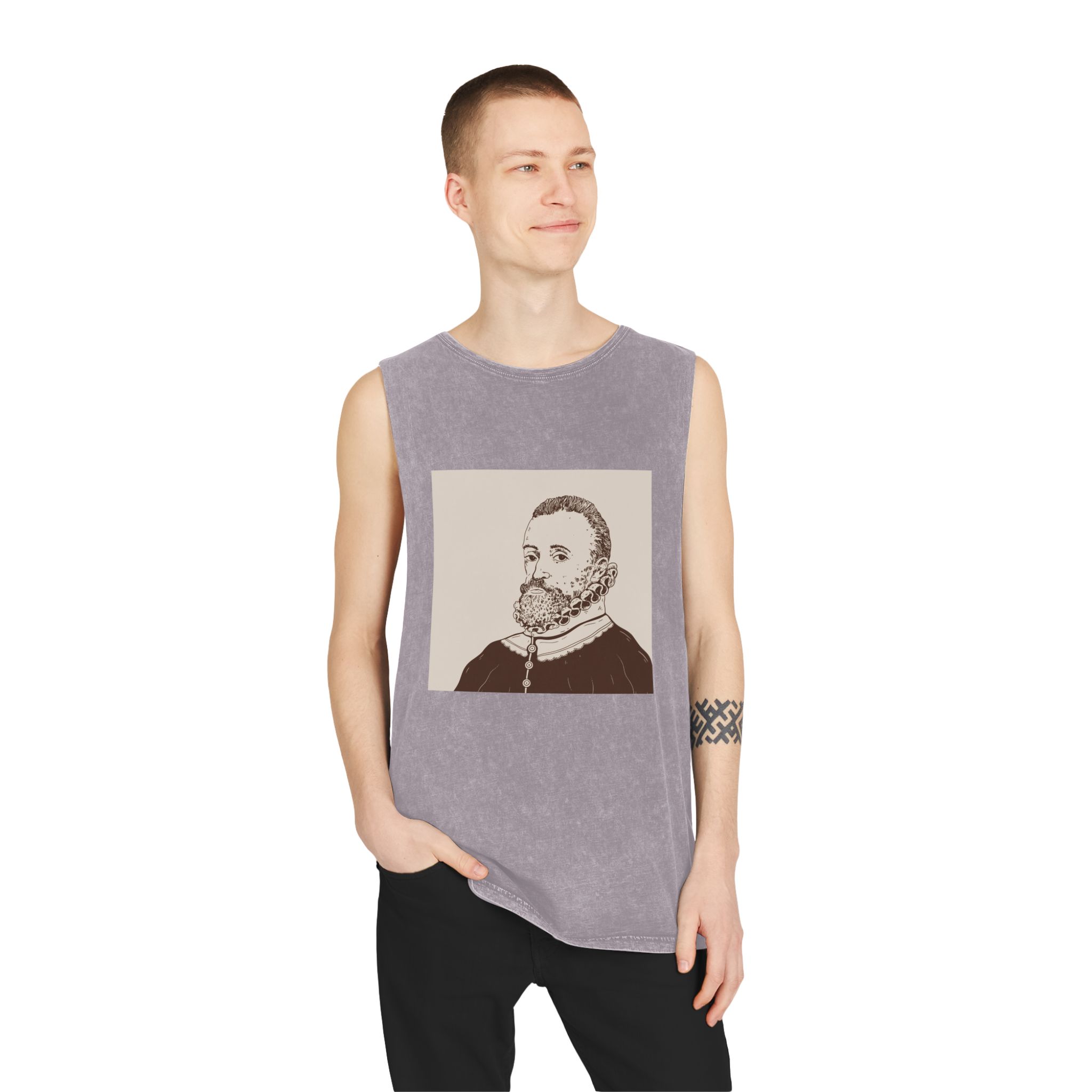 Historical Design E34CAD Unisex Stonewash Tank Top - Image 19