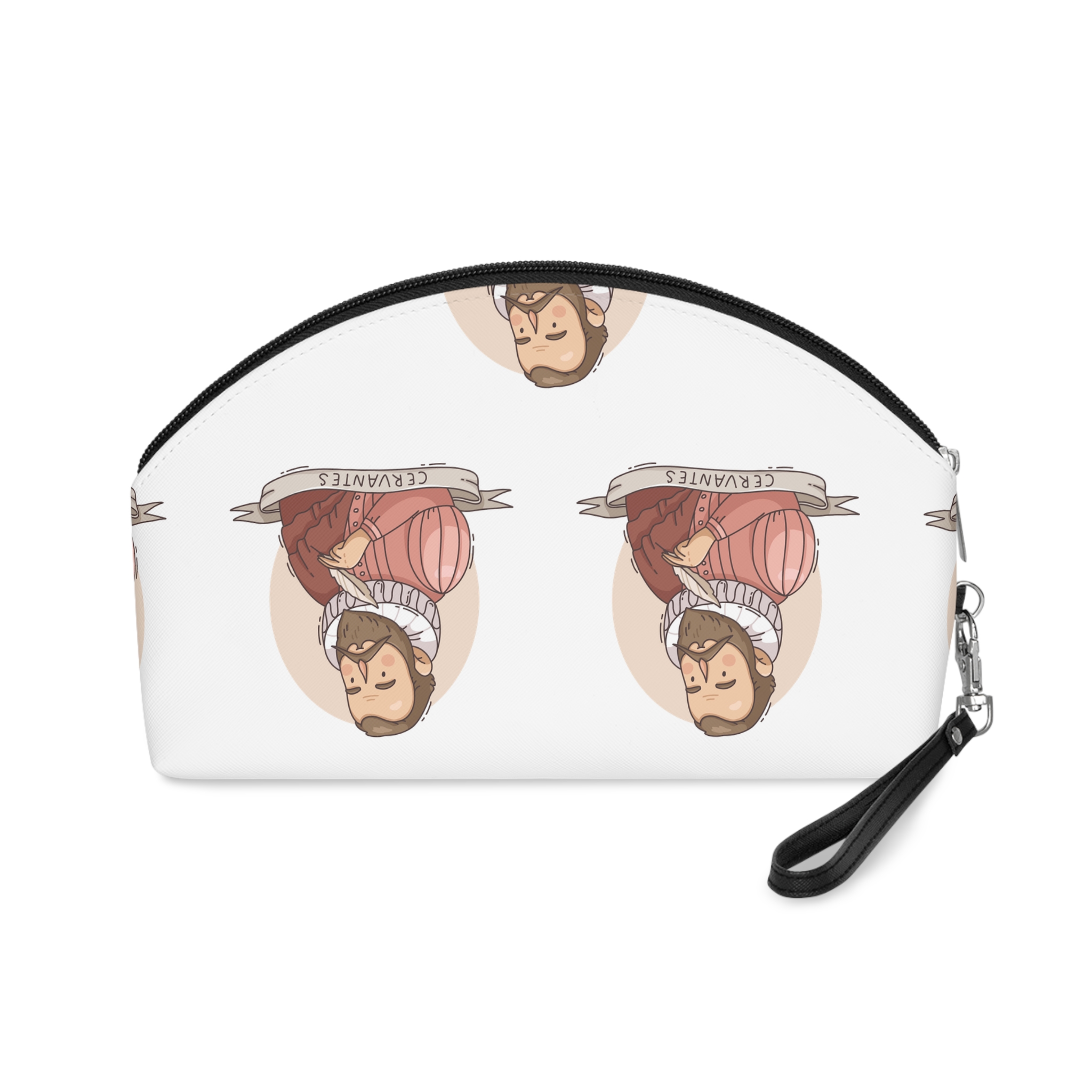 Hand Drawn Miguel de Cervantes Illustration Makeup Bag - Image 2