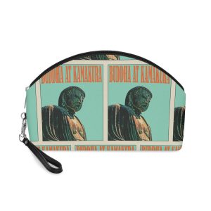 Buddha Kamakura Retro Travel Poster Makeup Bag