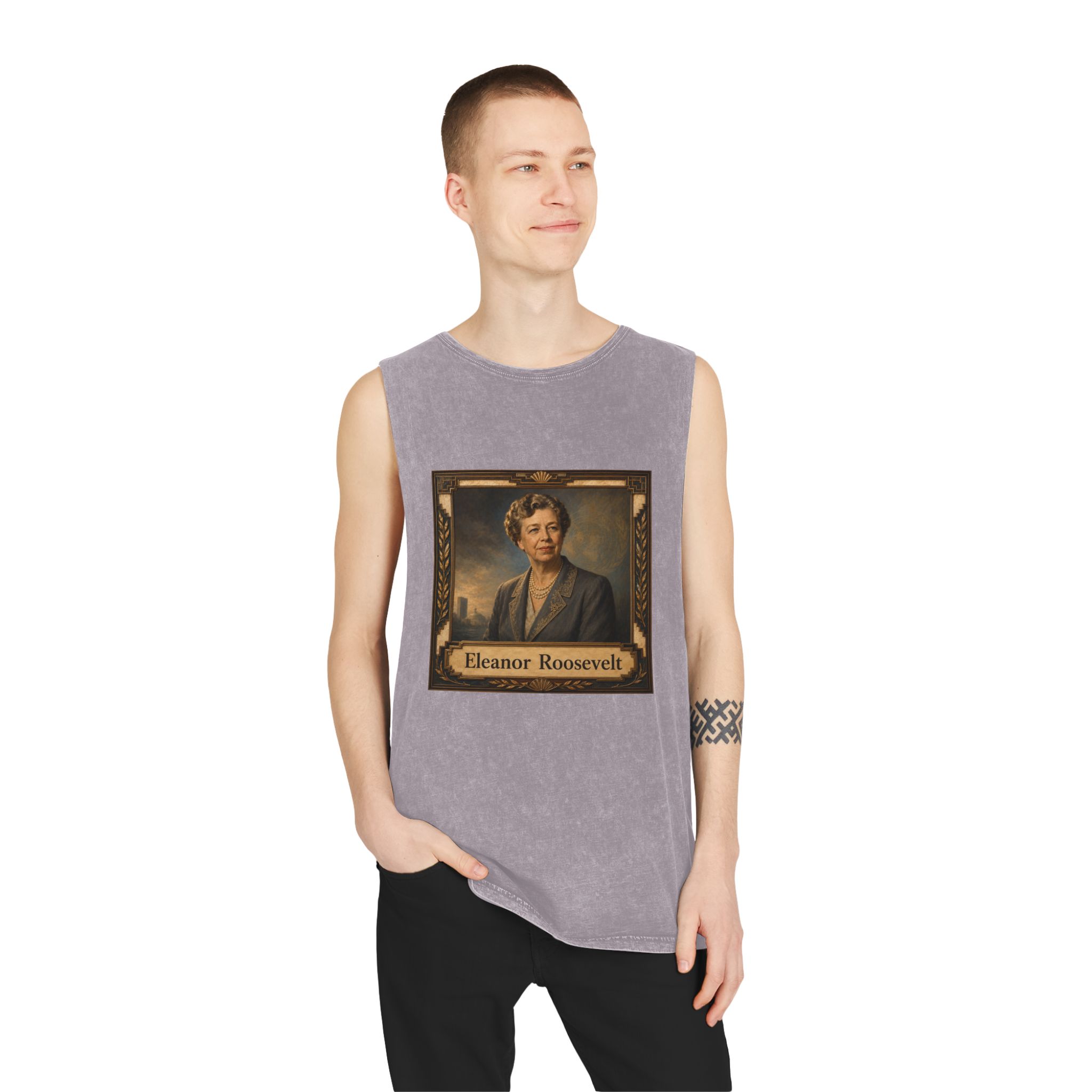Eleanor Roosevelt Unisex Stonewash Tank Top - Image 19