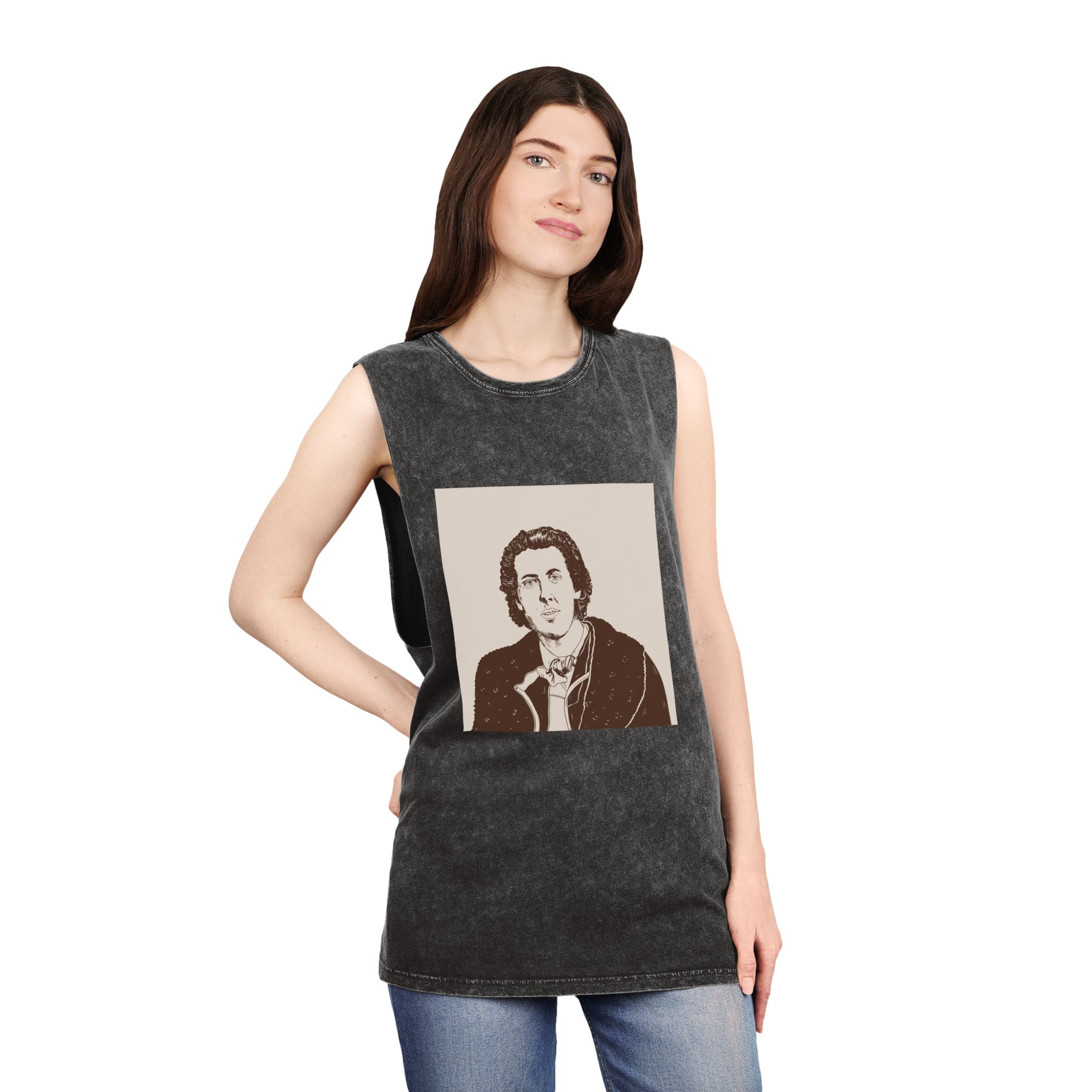 Historical Design 3EDFE4 Unisex Stonewash Tank Top - Image 4