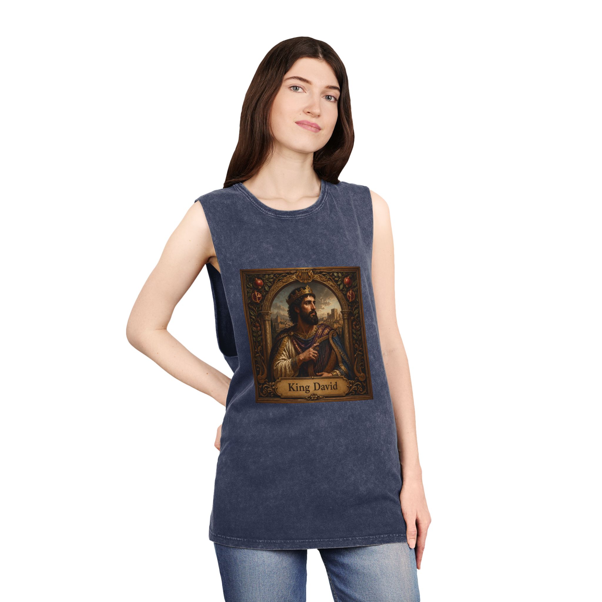 King David Unisex Stonewash Tank Top - Image 16