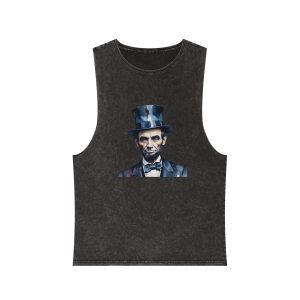 Abraham Lincoln 5 Unisex Stonewash Tank Top