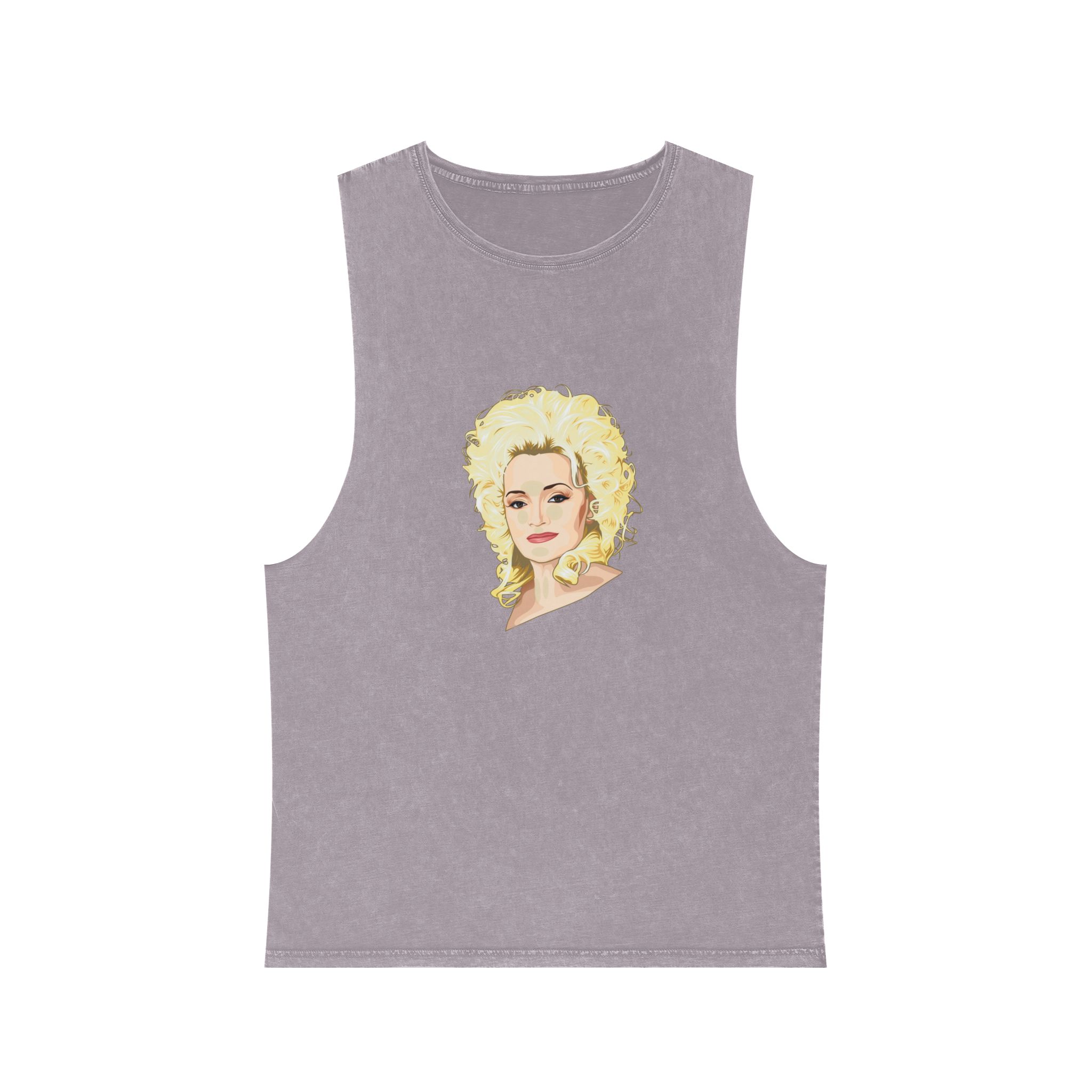 Dolly Parton Portrait Unisex Stonewash Tank Top - Image 17