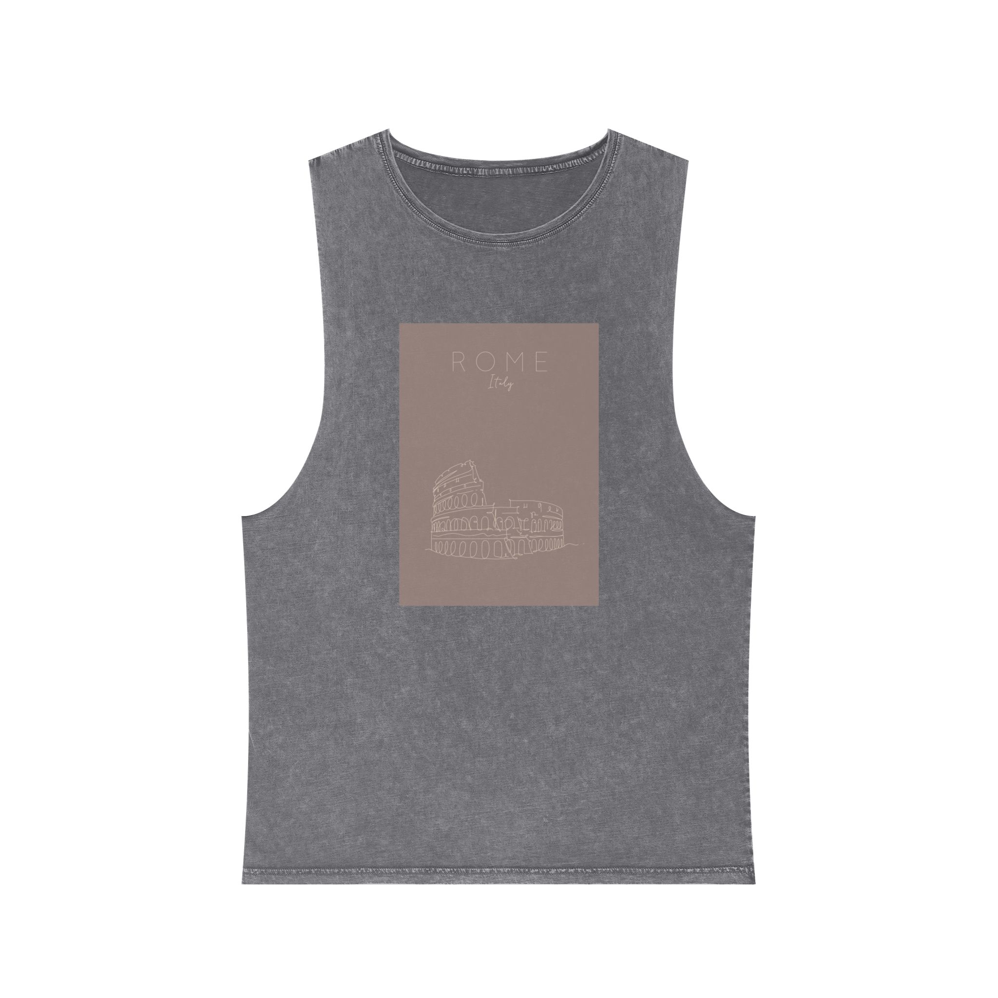 Poster City Rome Brown Unisex Stonewash Tank Top - Image 9