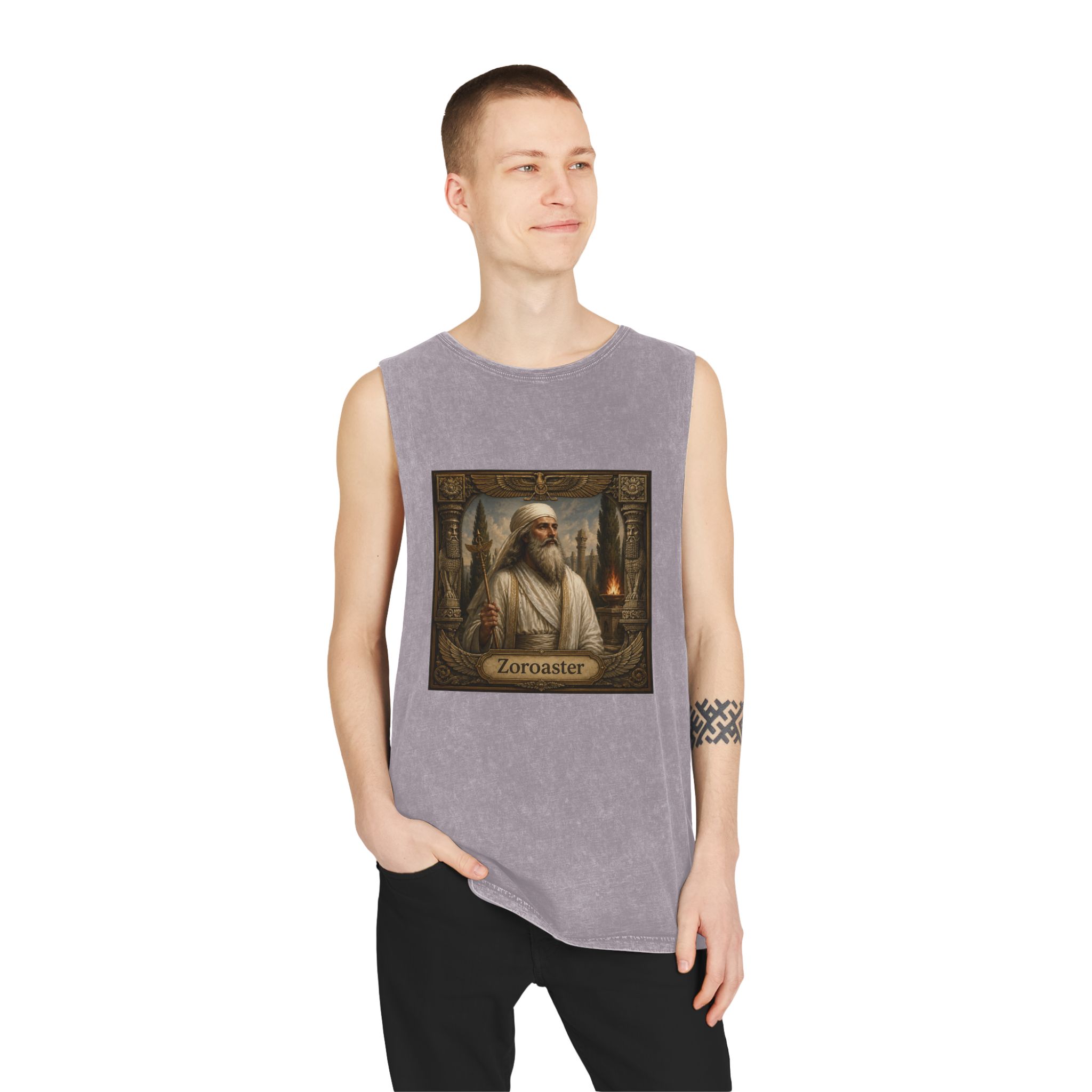 Zoroaster Unisex Stonewash Tank Top - Image 19