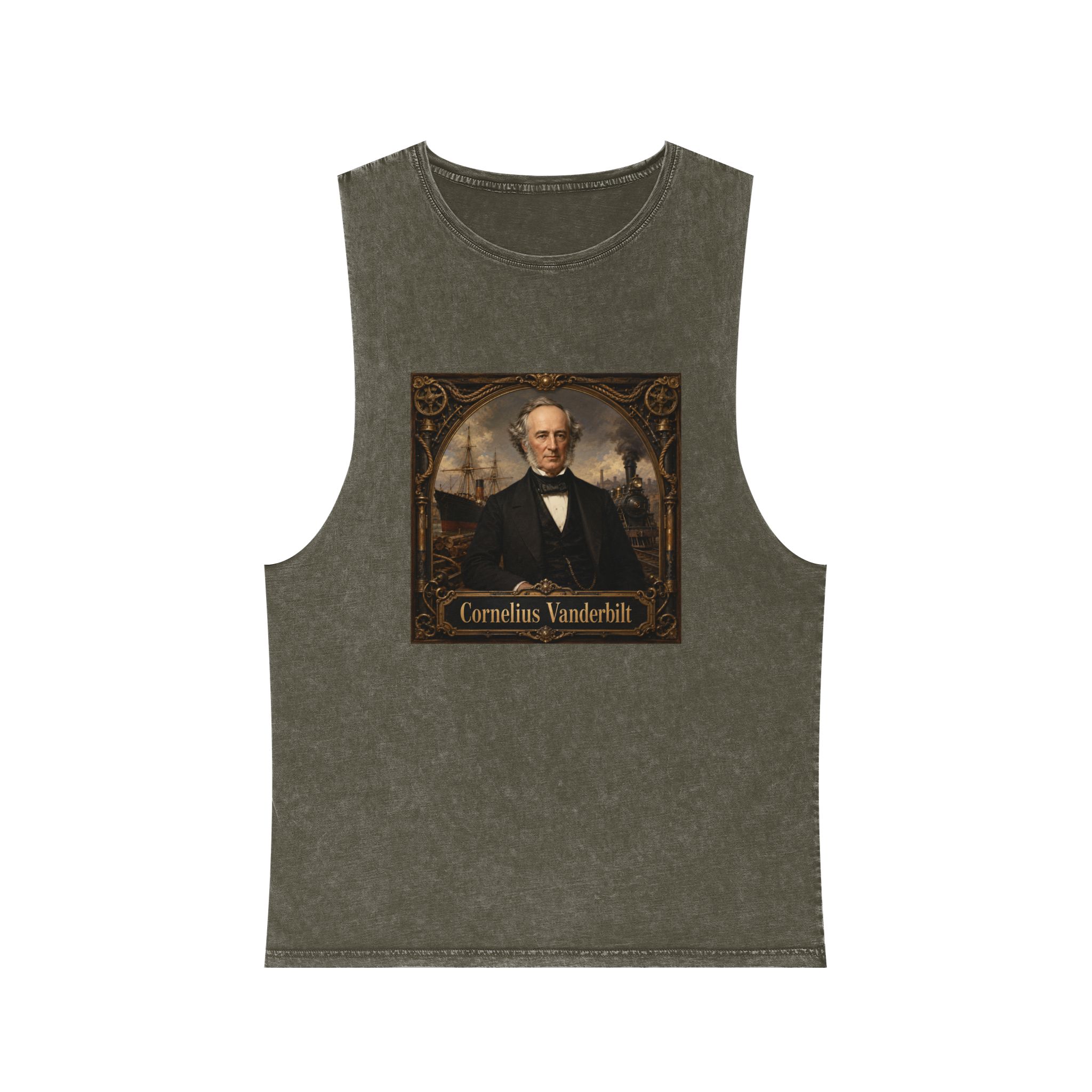 Cornelius Vanderbilt Unisex Stonewash Tank Top - Image 5