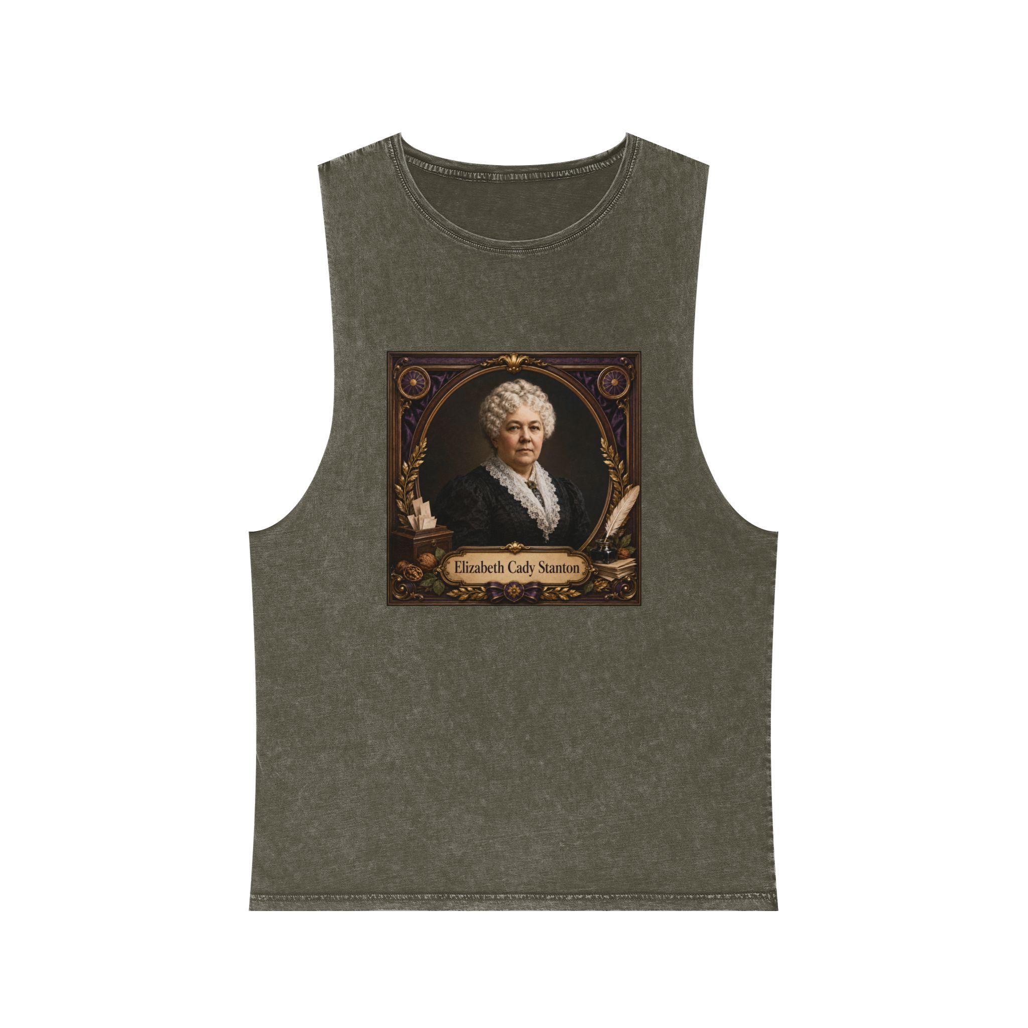 Elizabeth Cady Stanton Unisex Stonewash Tank Top - Image 5