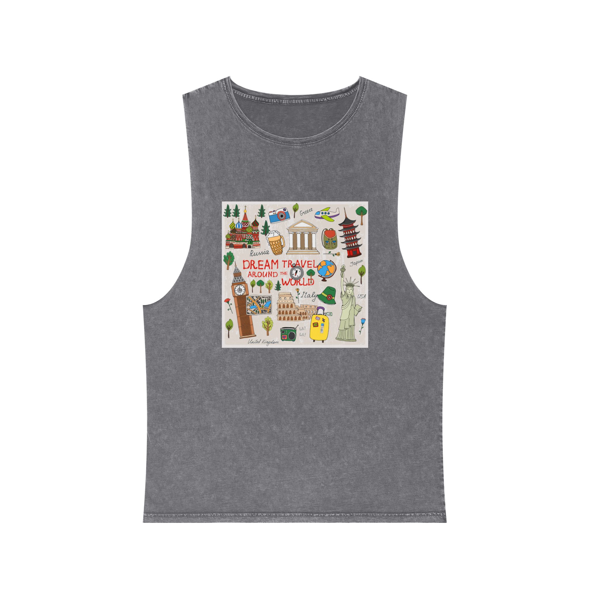 Historical Design AC647D Unisex Stonewash Tank Top - Image 9