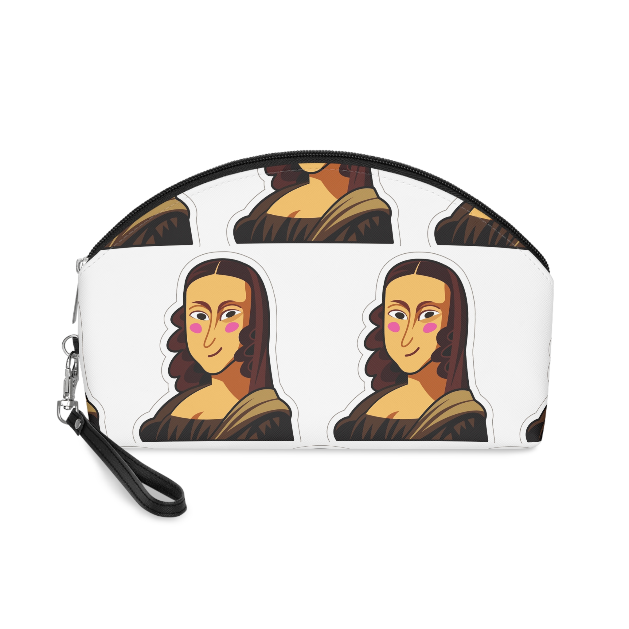 Cartoon Mona Lisa Sticker Makeup Bag
