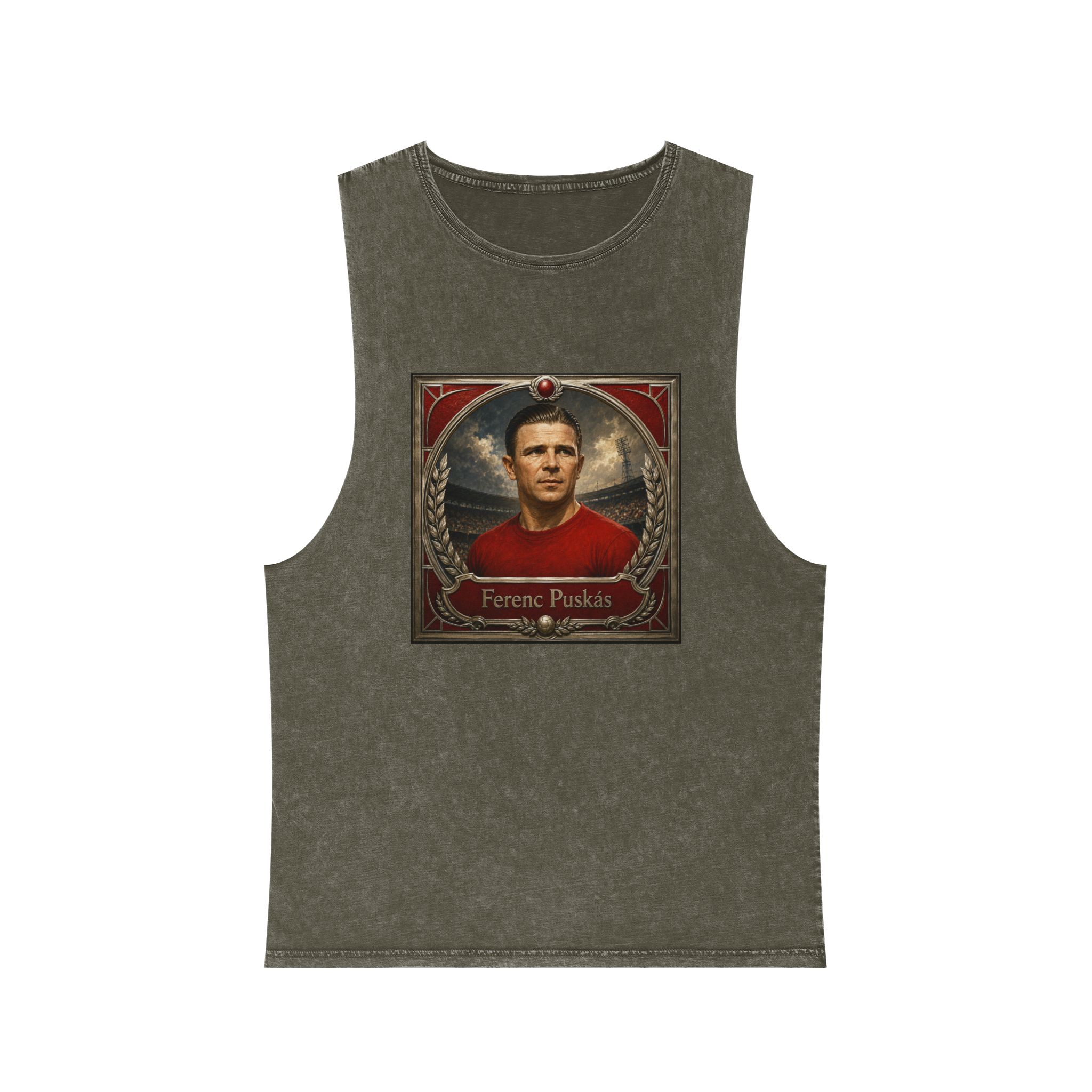 Ferenc Puskas Unisex Stonewash Tank Top - Image 5