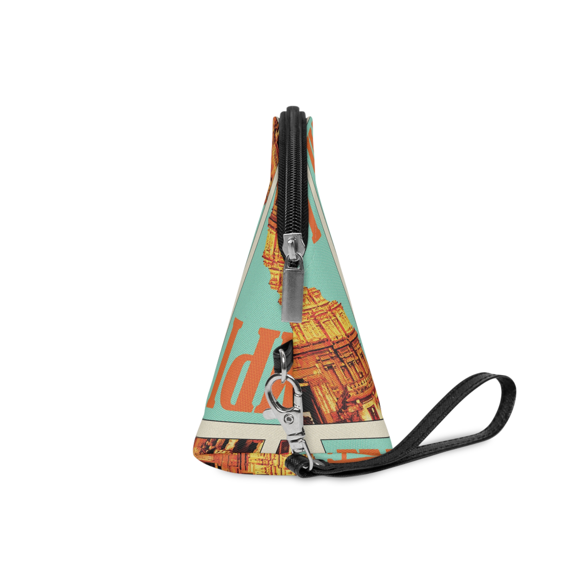 Hampi Retro Travel Poster Makeup Bag - Image 3