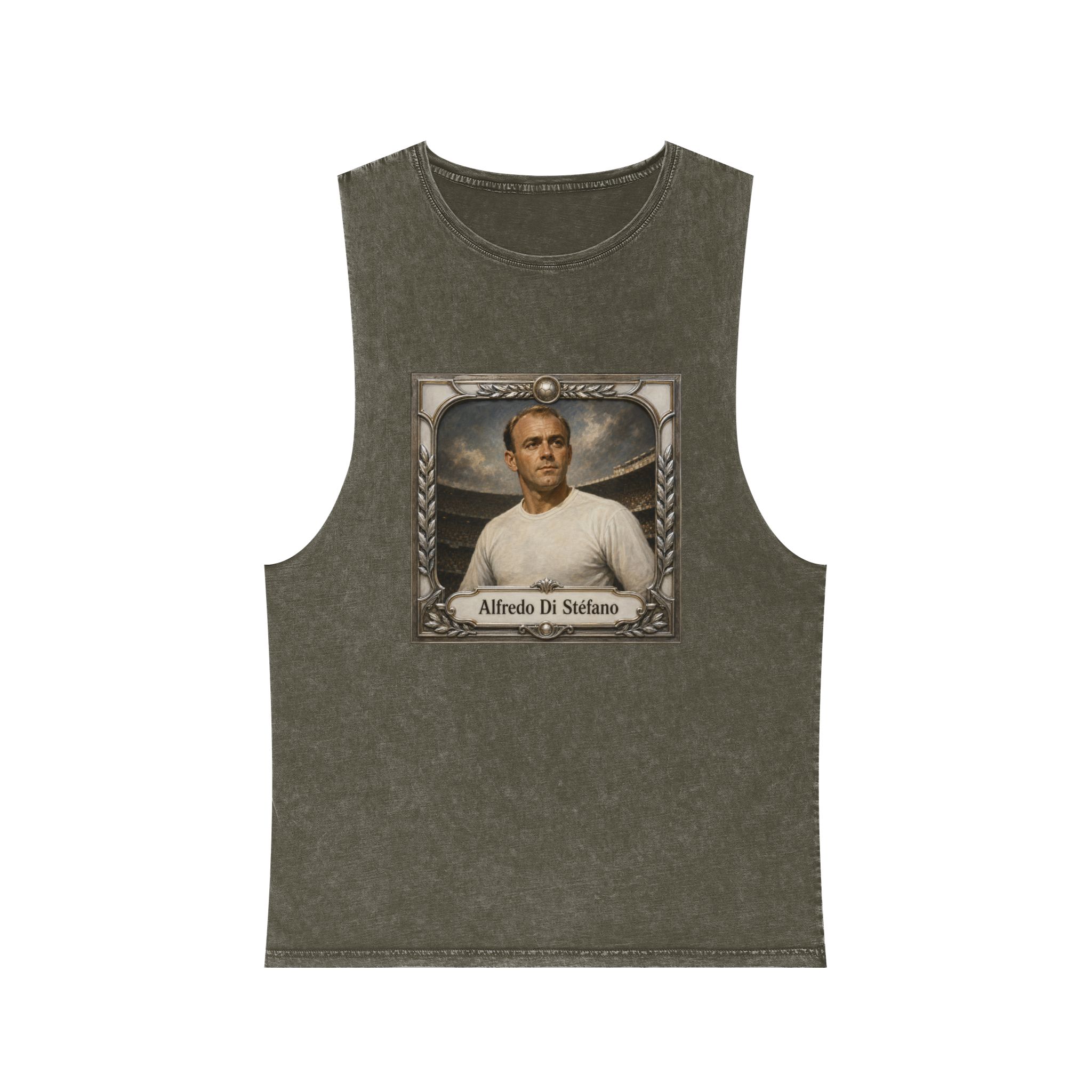 Alfredo Di Stefano Unisex Stonewash Tank Top - Image 5